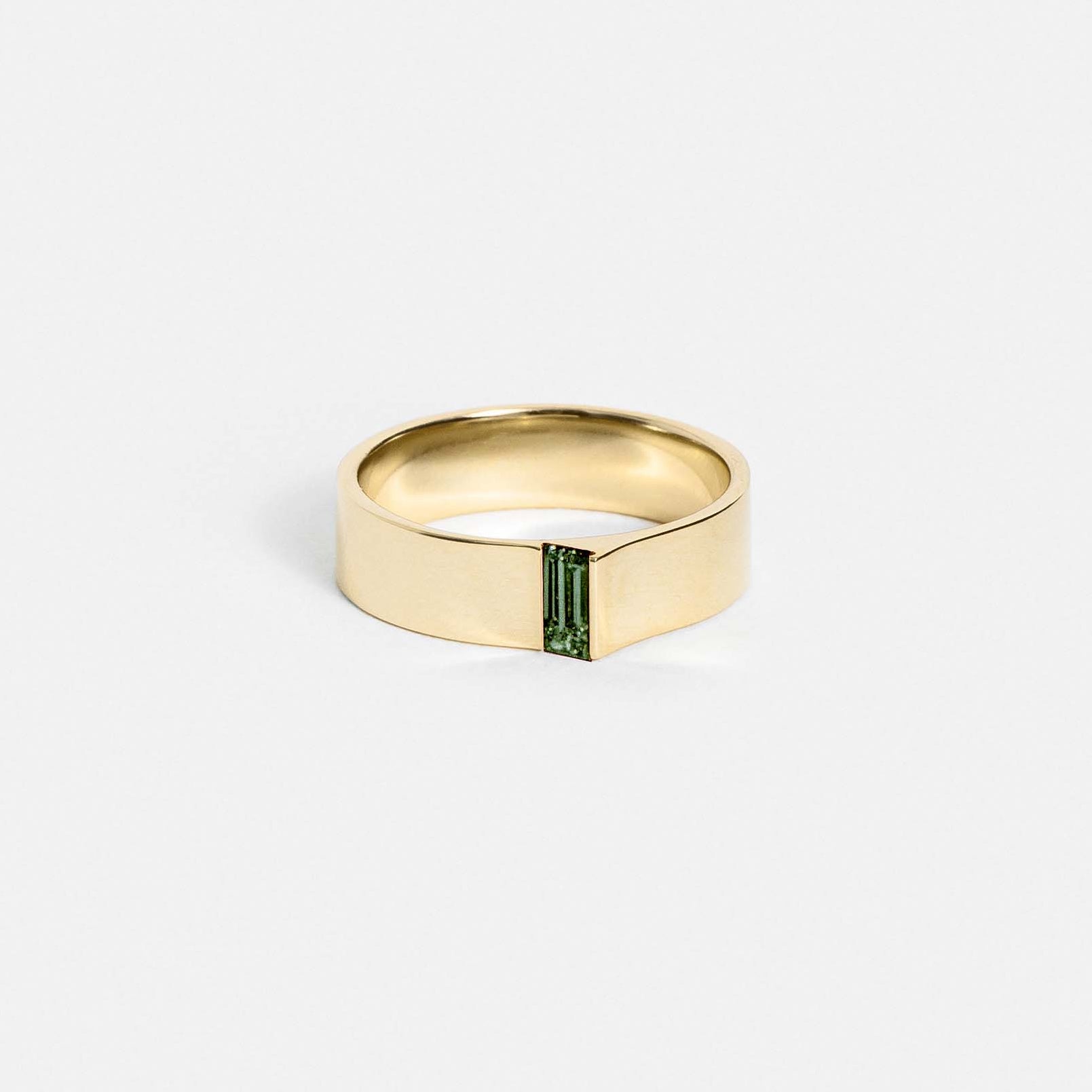 Unique Ring with Green Tourmaline in precious metal hand crafted in NYC by Designer SHW Fine Jewelry luxury store