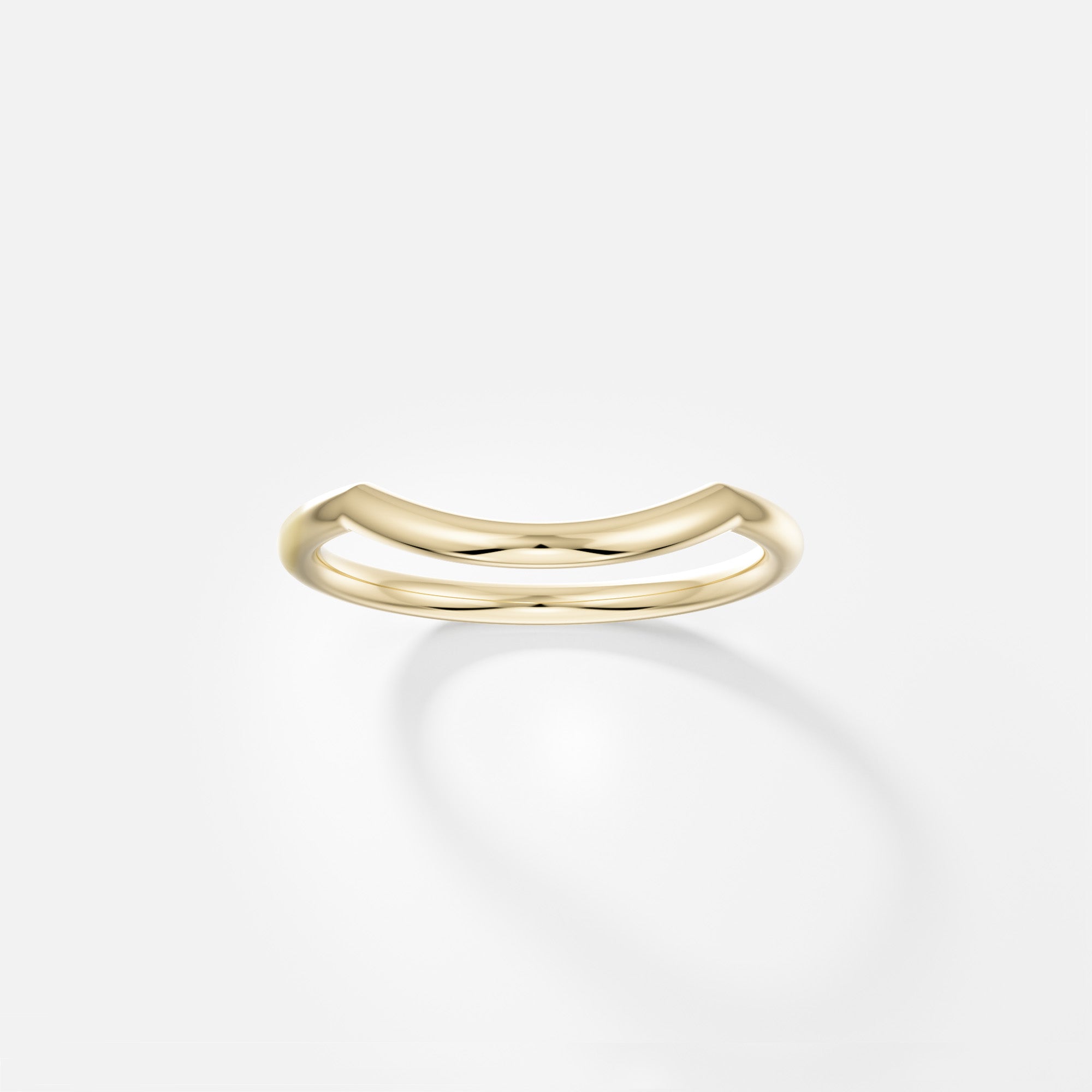 Minimal Curved Engagement Band for Unique Stack in Solid 14 karat yellow white or rose gold by SHW famous fine jewelry shop in NYC SoHo