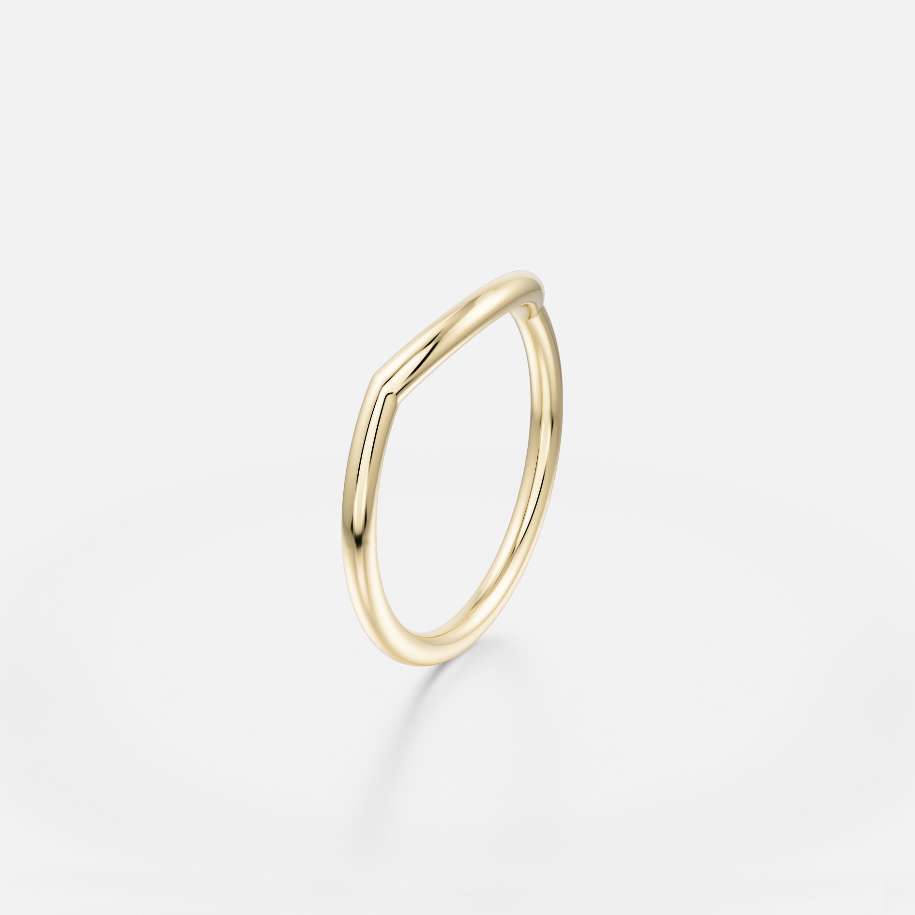 Simple Looking Round Curving Wedding Band stackable with low setting in Solid 14k gold by SHW best fine jewelry shop in New York City