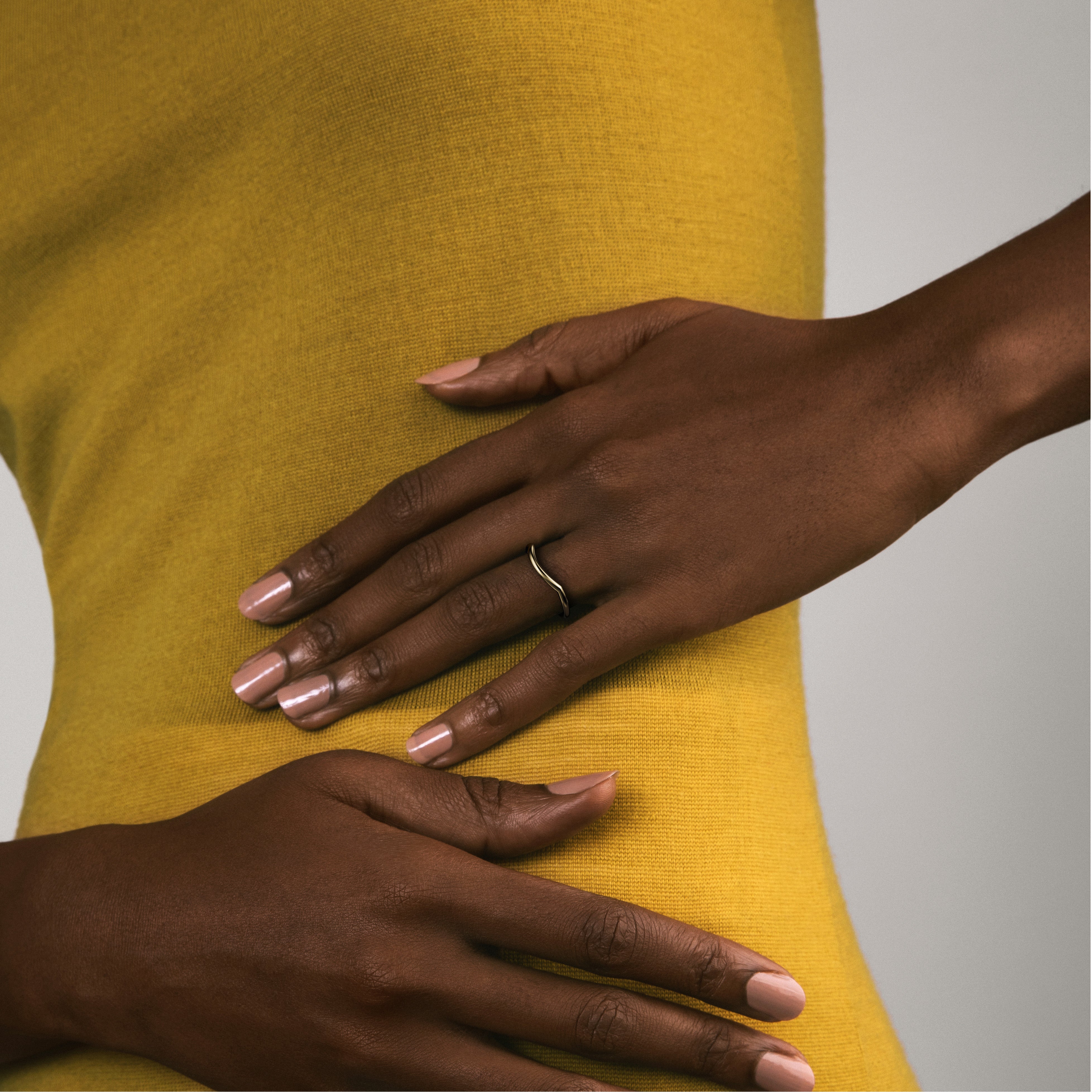 Unique Curve Engagement Band with Round profile in Solid 14 karat yellow white or rose gold by SHW famous fine jewelry shop in NYC SoHo