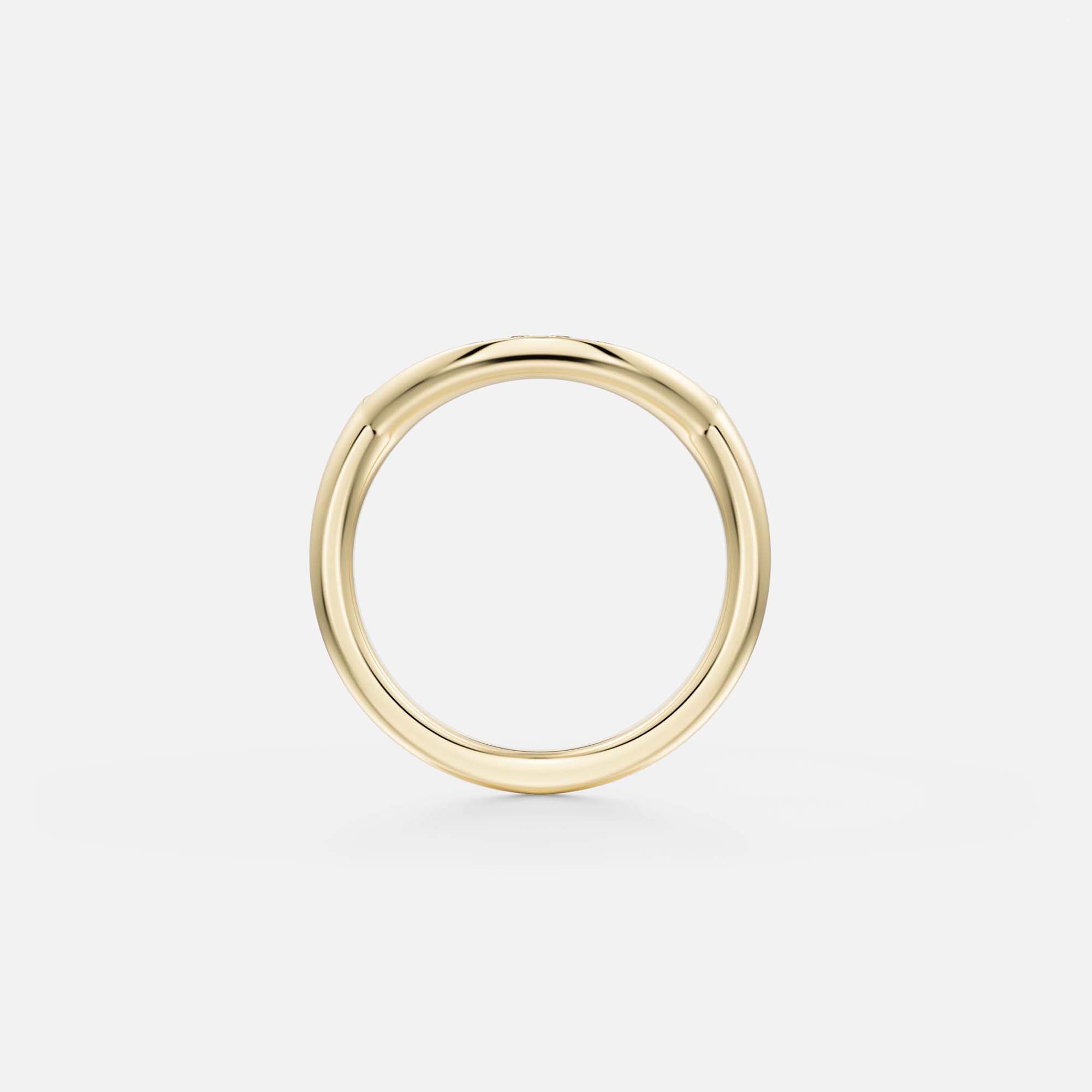 Pavé-set diamond ring with round band and curved front, available in 14k 18k gold SHW Jewelry Stores Manhattan NYC