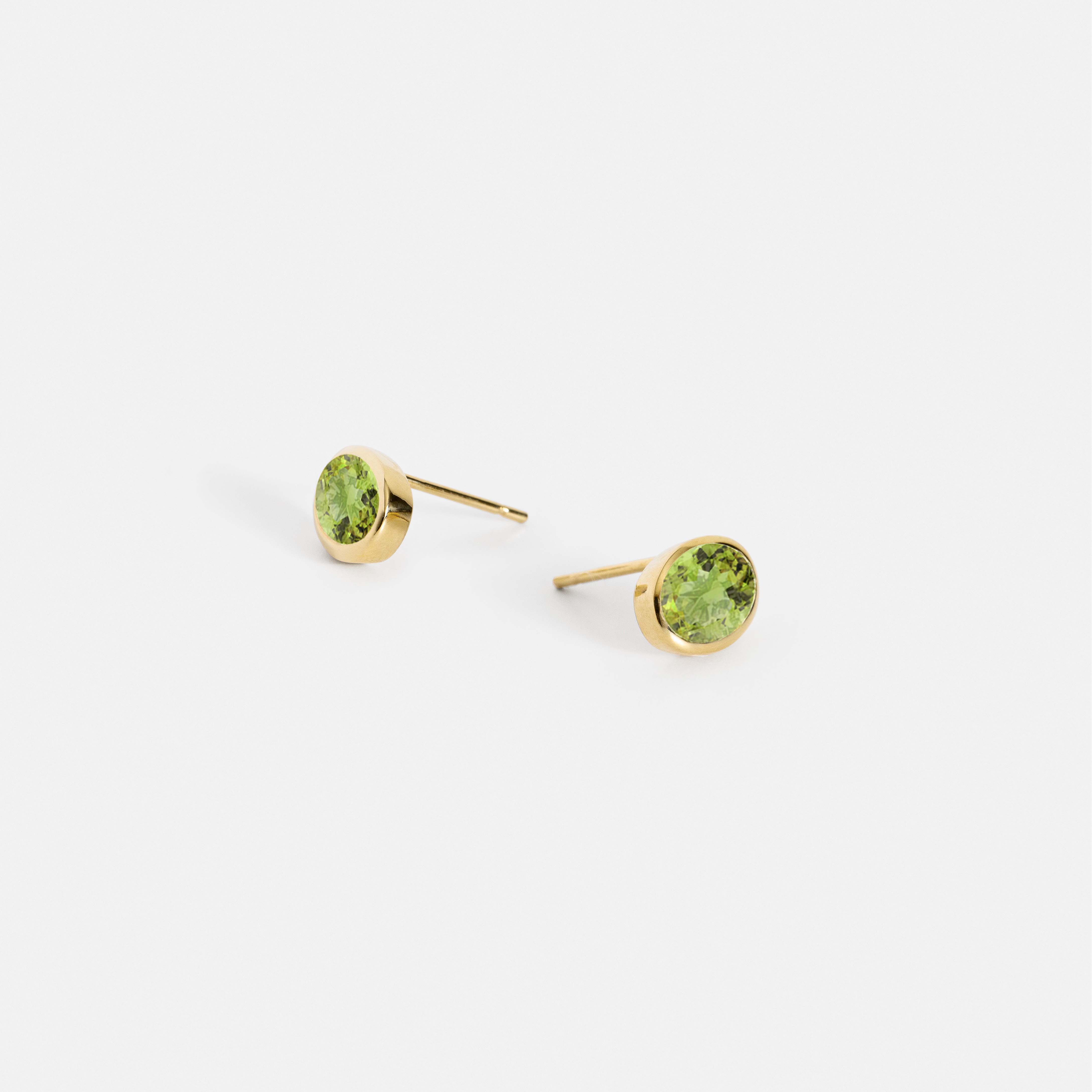 Dana oval citrine earrings east west stud style November birthstone solid gold SHW handmade jewelry NYC