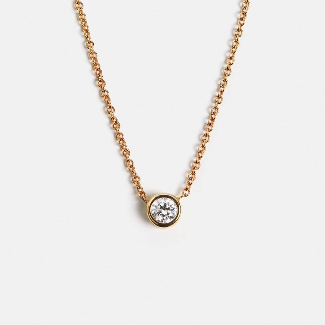Stackable peridot pendant necklace in solid gold, dainty design 14k 18k gold SHW fine jewelry NYC
