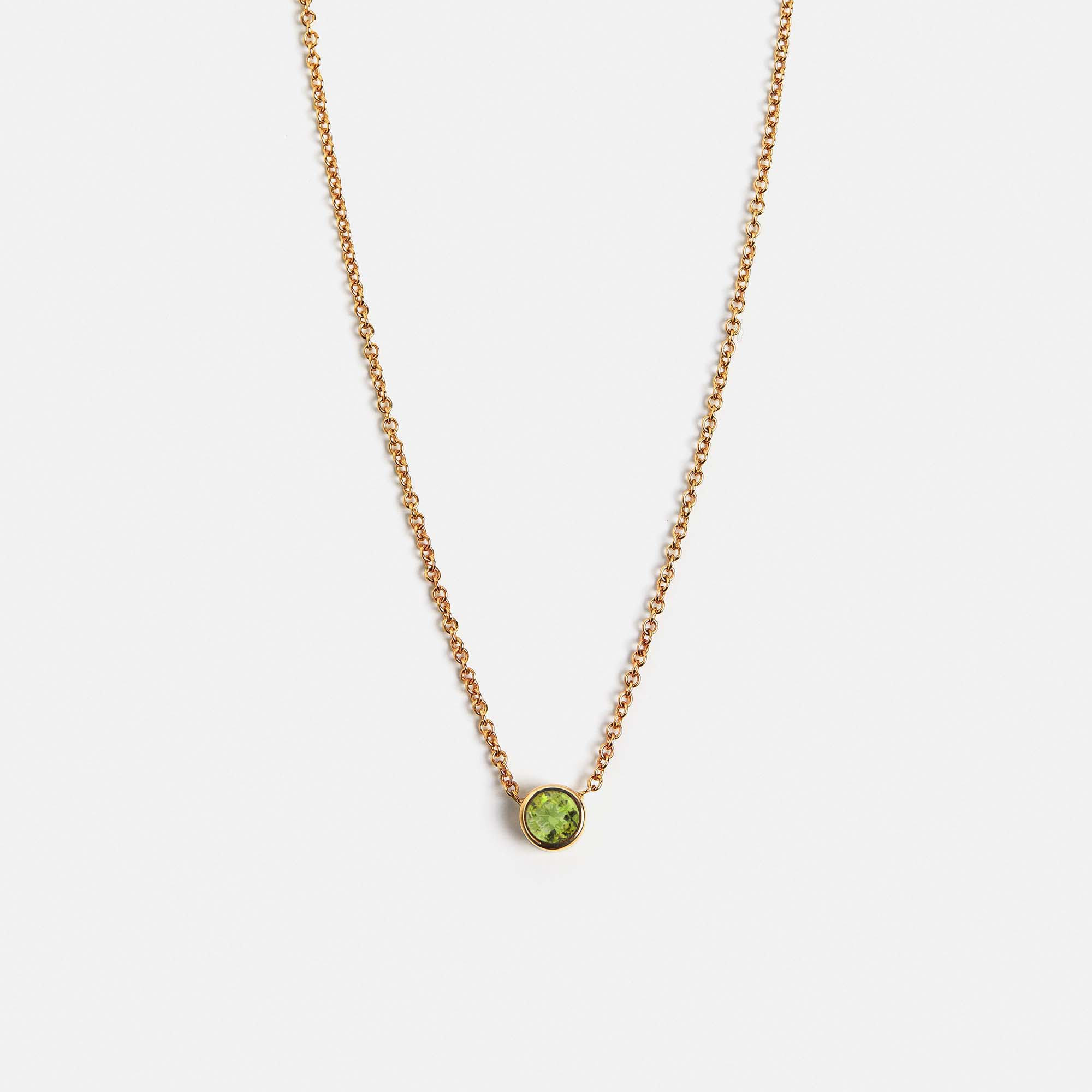 Handcrafted aquamarine necklace round March birthstone in 14k 18k solid gold fine chain SHW Jewelry NYC timeless design