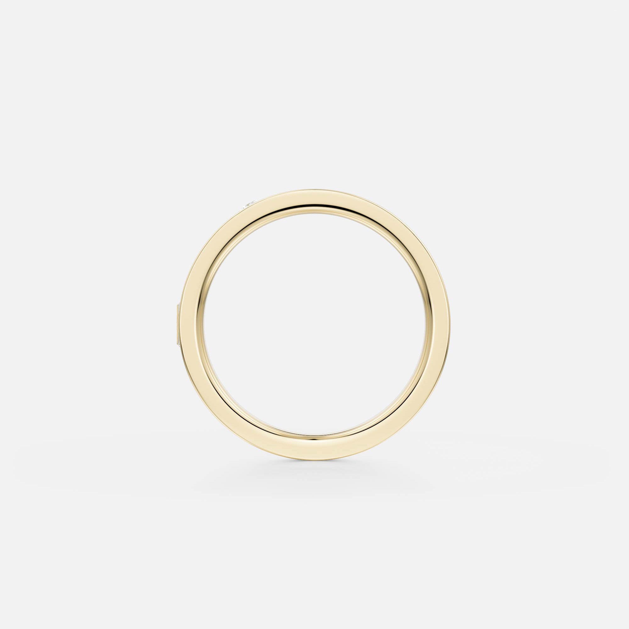 Minimal Thin Women Engagement Band with Princess and Baguette Cut Diamond in solid 14k yellow gold by SHW famous fine jewelry store in NYC