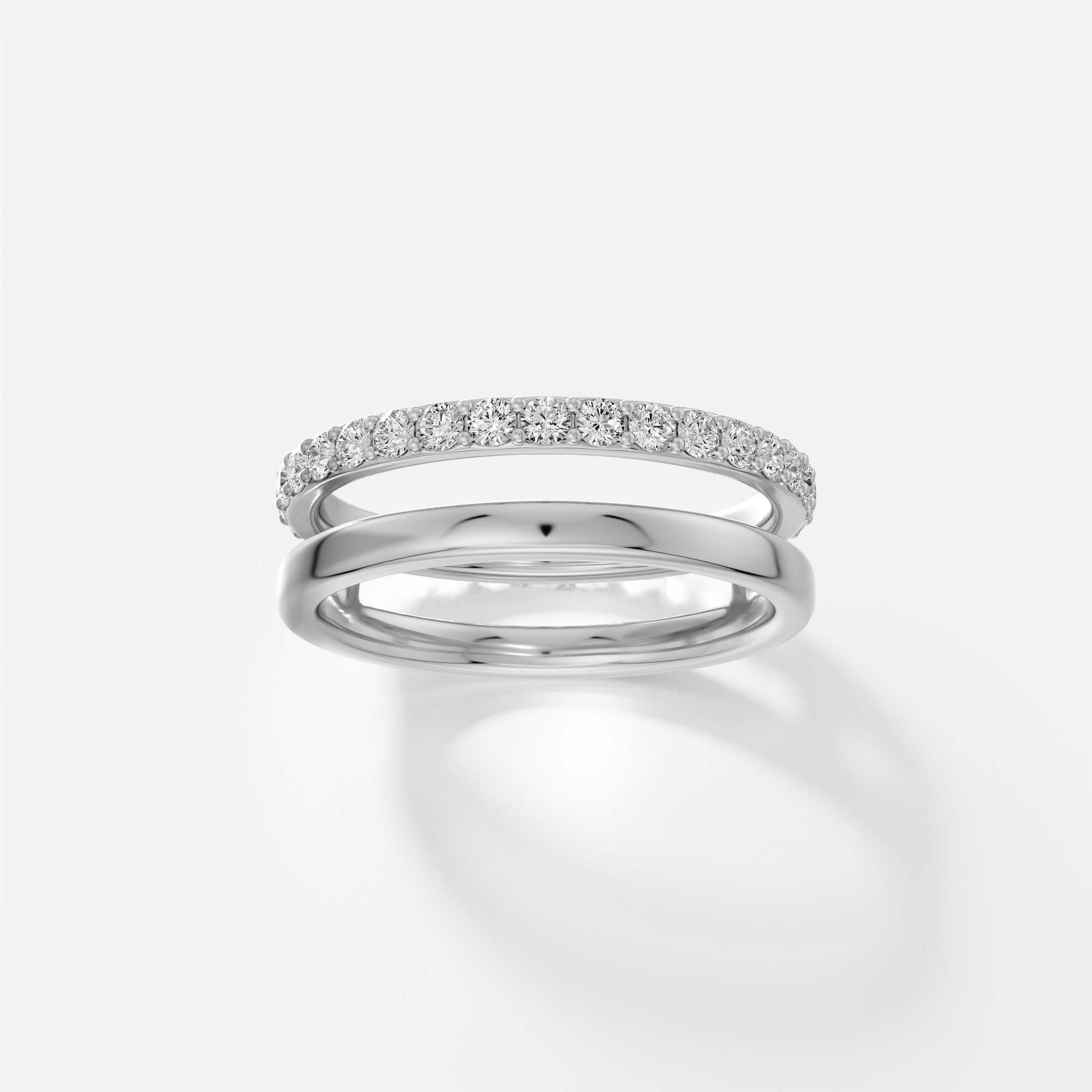 Delicate modern diamond stacking wedding band in 14 karat 18 karat gold SHW coolest fine jewelry store