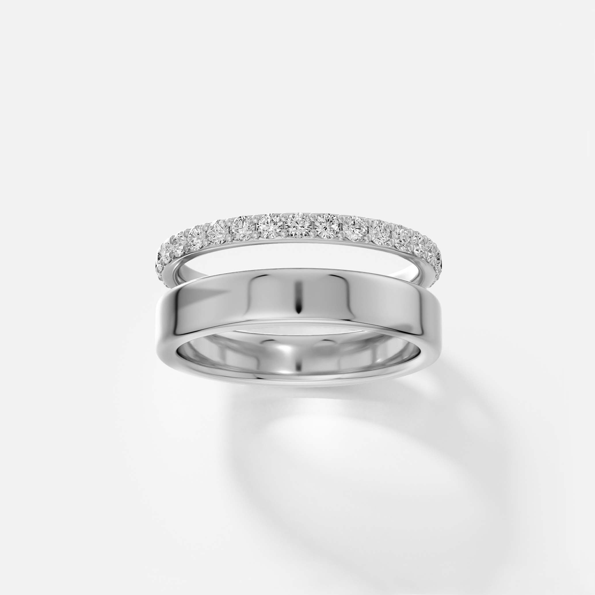 Delicate modern diamond stacking wedding band for women and unisex in 14 karat 18 karat gold SHW coolest fine jewelry store