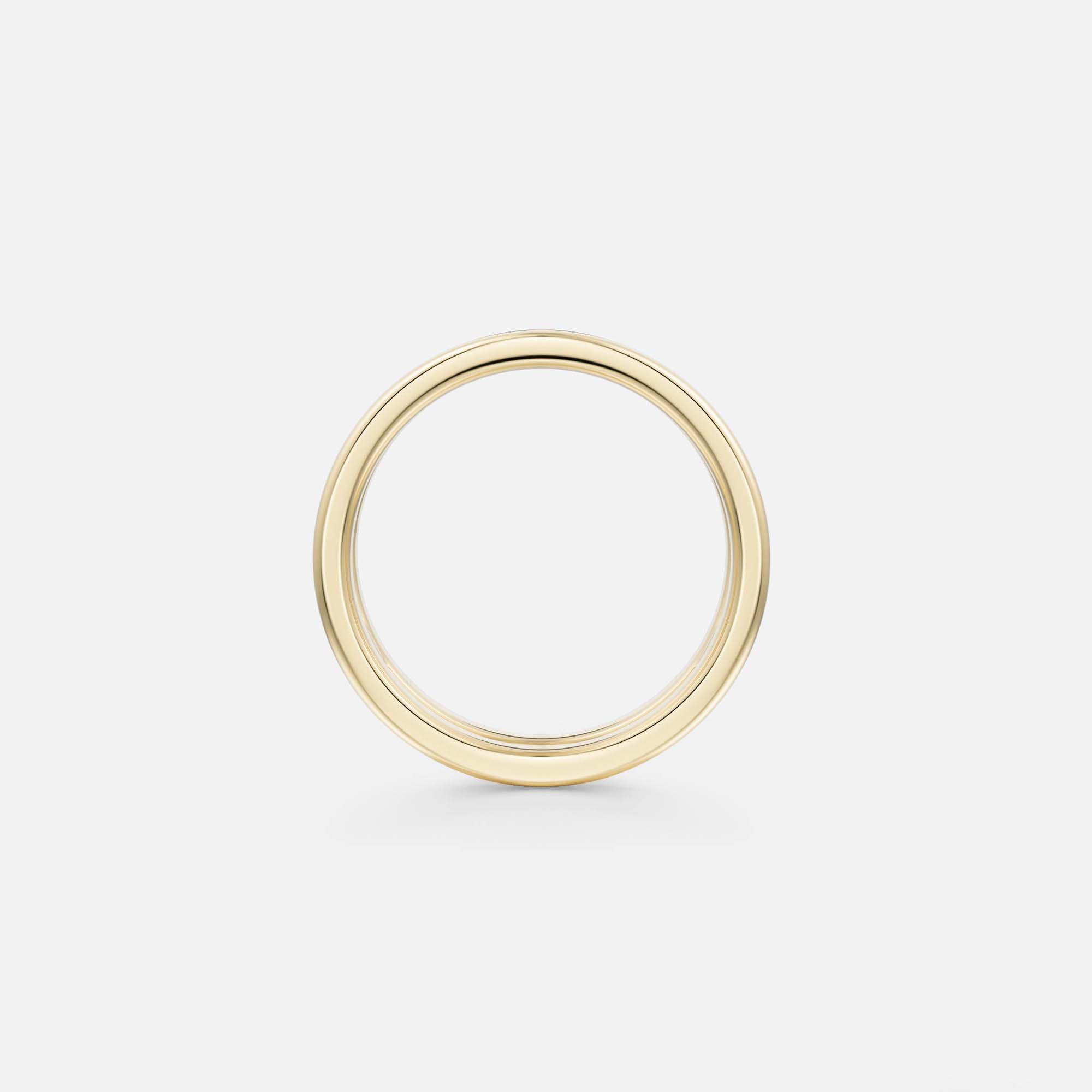 Flat profile wedding ring with double band design, sculptural look 14k 18k gold SHW Best Jewelry Stores Manhattan NYC