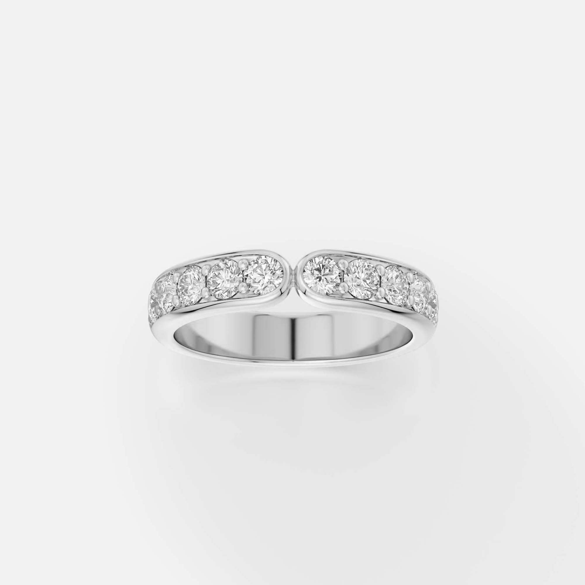 Refined pavé ring with modern front detail, stackable profile 14k 18k gold SHW best jewelry stores NYC