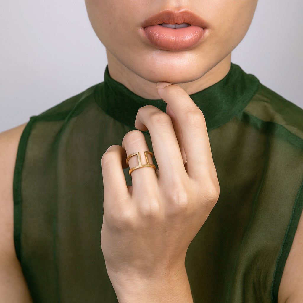 Cote Unconventional Ring in 14k Gold by SHW Fine Jewelry NYC