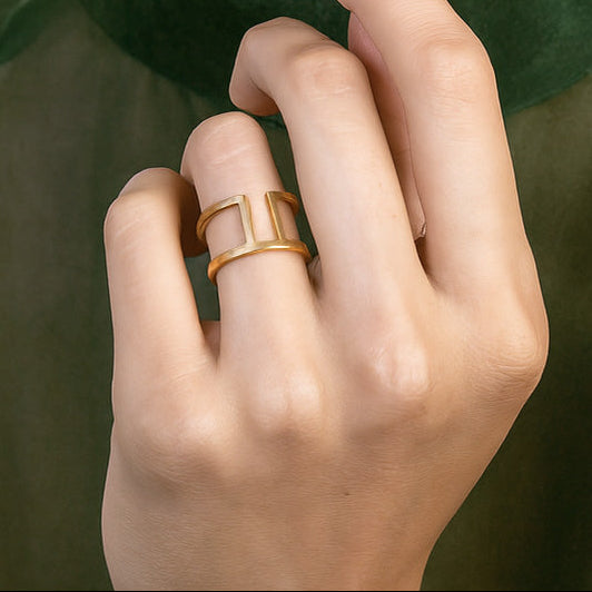 Cote Structural Ring in 14k Gold by SHW Fine Jewelry NYC