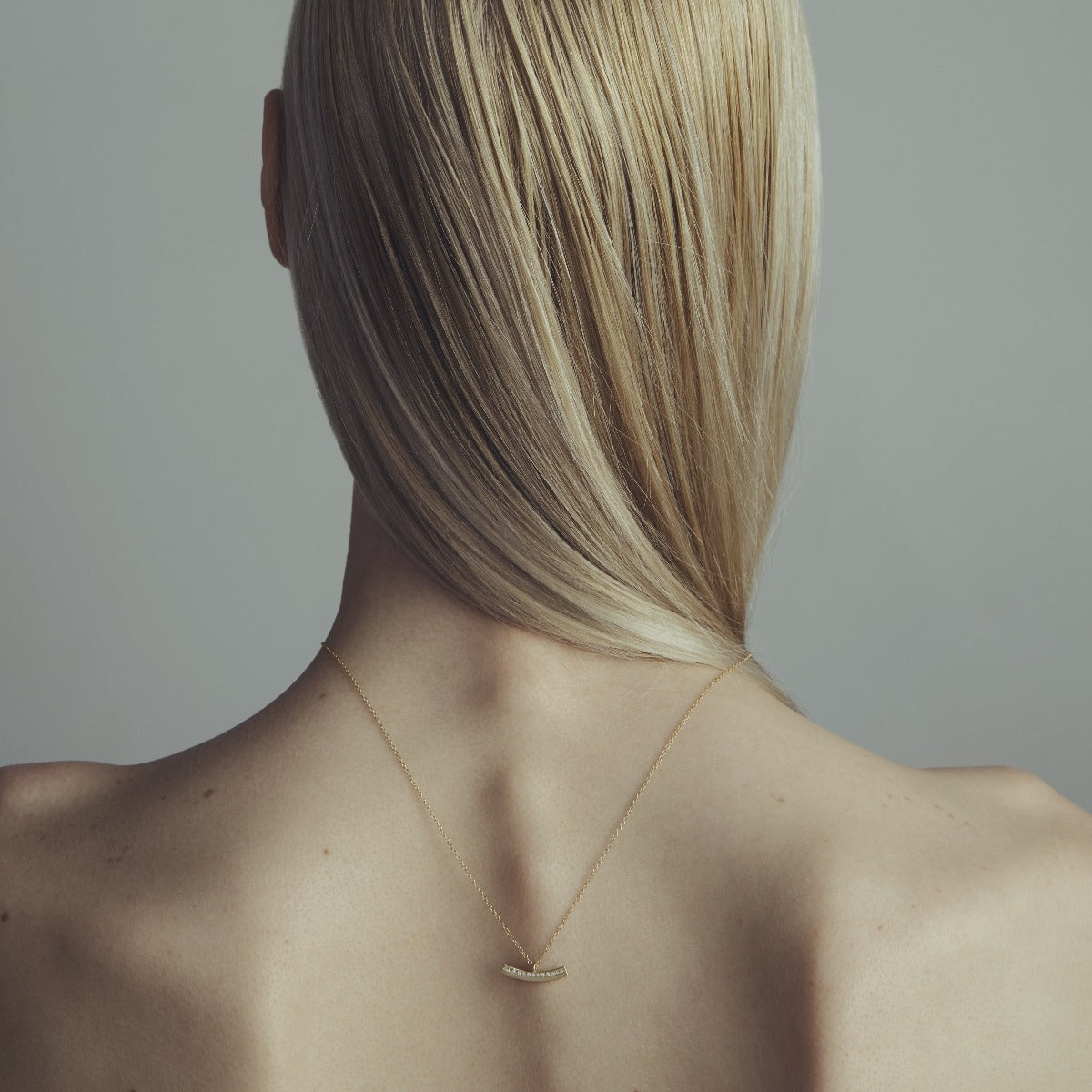 Era Alternative Necklace in 14k Gold set with White Diamonds By SHW Fine Jewelry NYC
