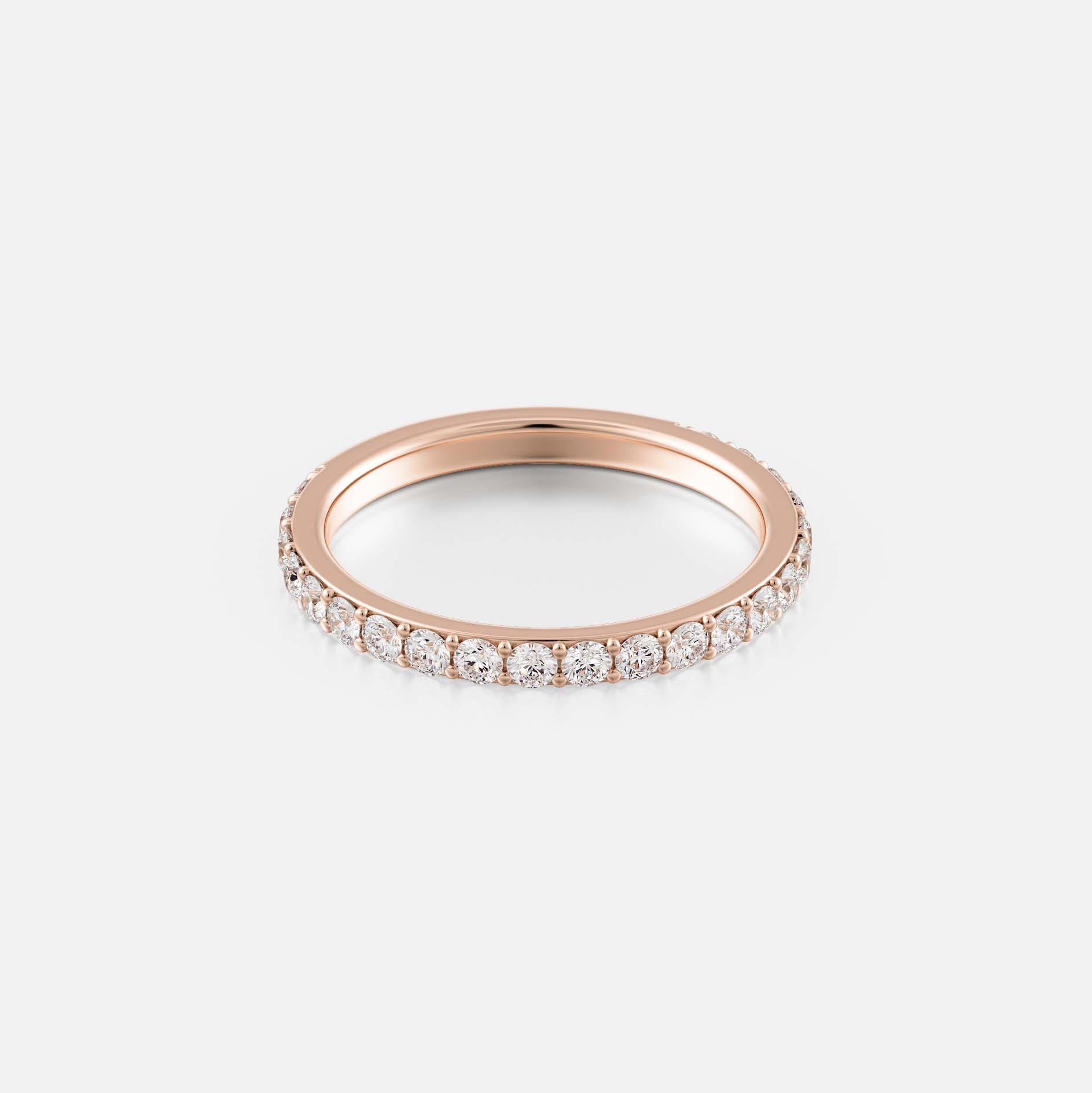 Refined eternity ring with round diamonds, simple and elegant 14k 18k yellow white rose gold SHW Jewelry Stores nearby NYC NJ