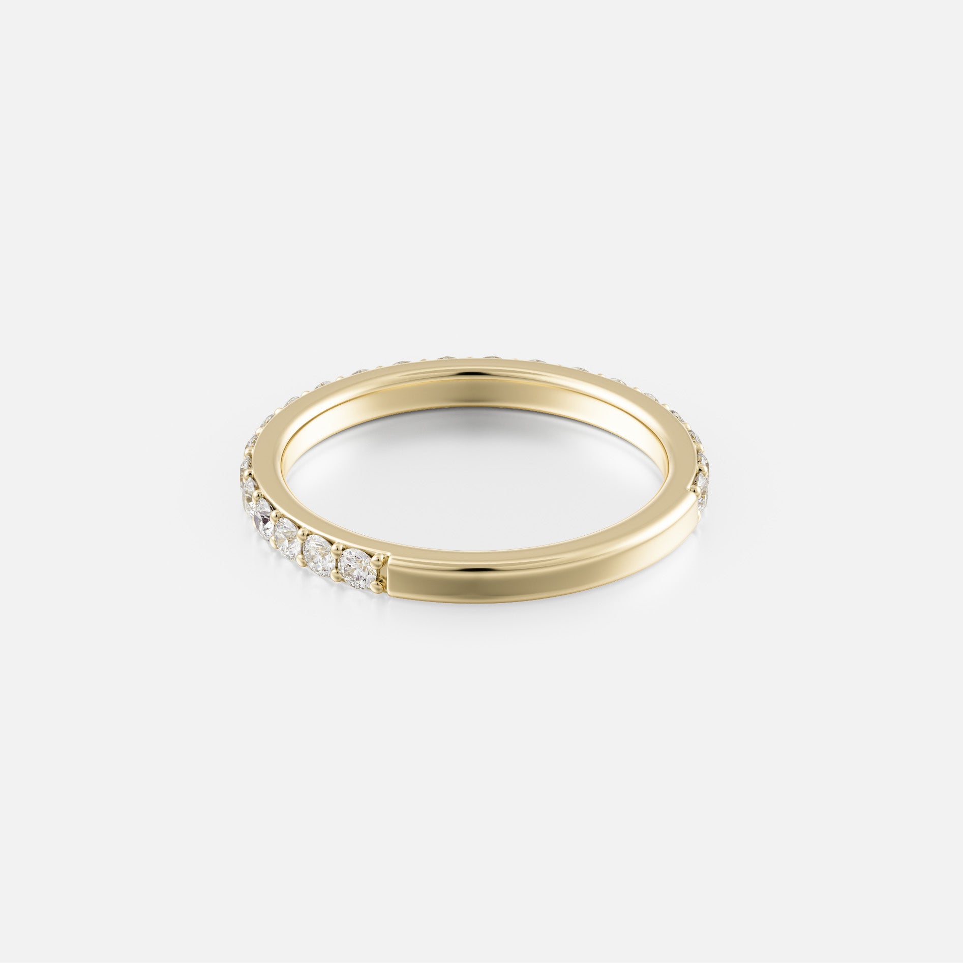 Minimalist eternity band with round diamonds, timeless design 14k 18k platinum SHW fine jewelry New York City