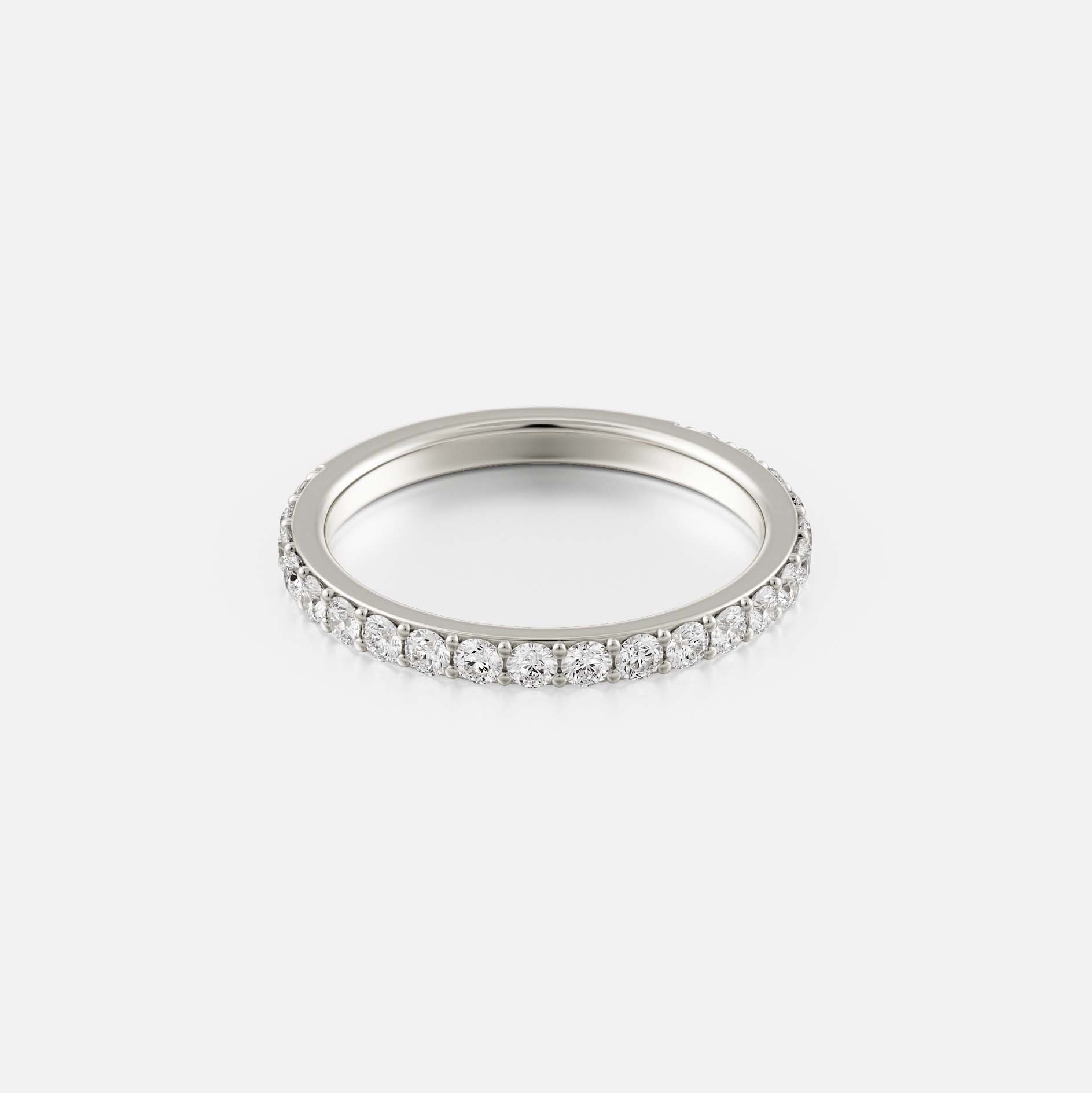 Refined eternity ring with round diamonds, simple and elegant 14k 18k yellow white rose gold SHW Jewelry Stores nearby NYC NJ