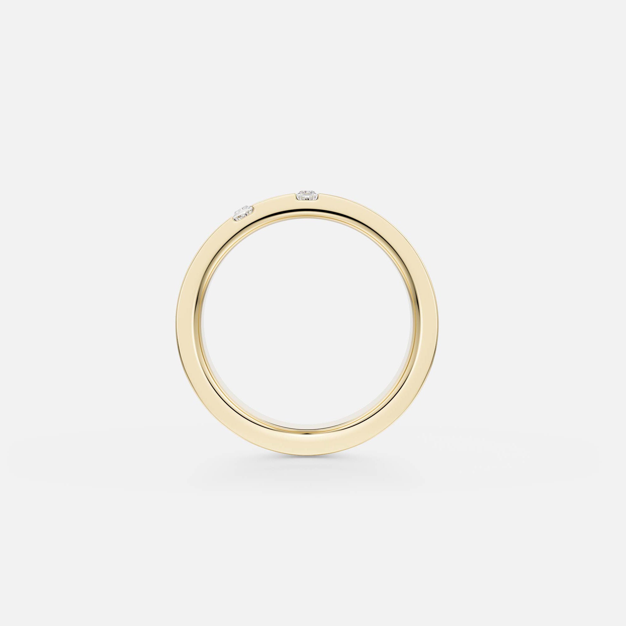 Minimal Wide Unisex Wedding Band with Baguette Cut Diamonds in solid 14k yellow, white, rose gold by SHW cool fine jewelry store in NYC