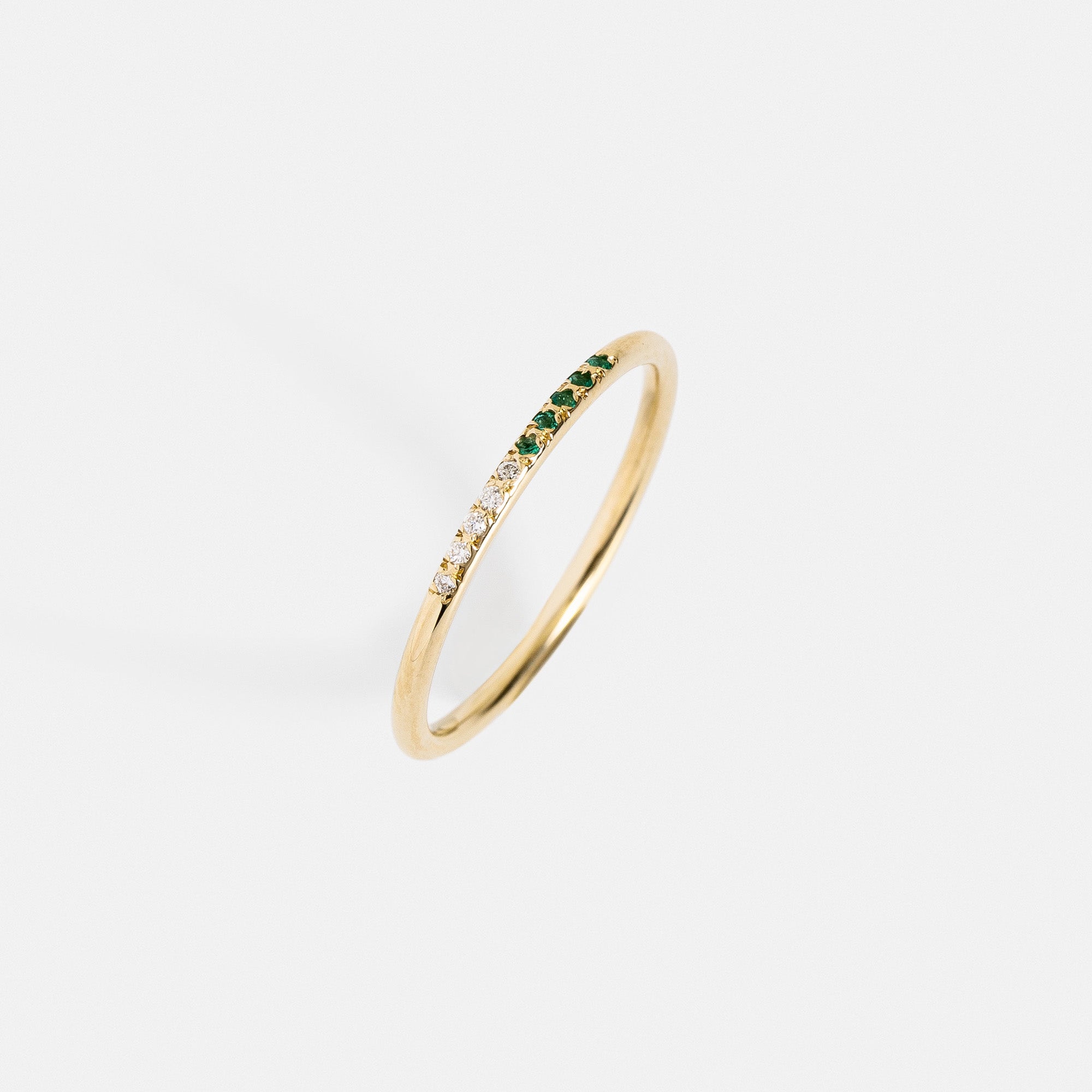 Minimal sapphire and diamond pavé ring thin band stackable design SHW Fine Jewelry NYC wedding jewelry Manhattan