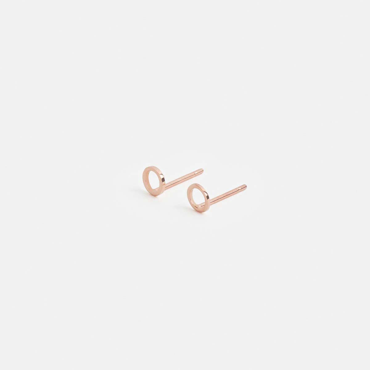 Rala Minimalist Circle Stud Earrings 14k Rose Gold By SHW Fine Jewelry NYC