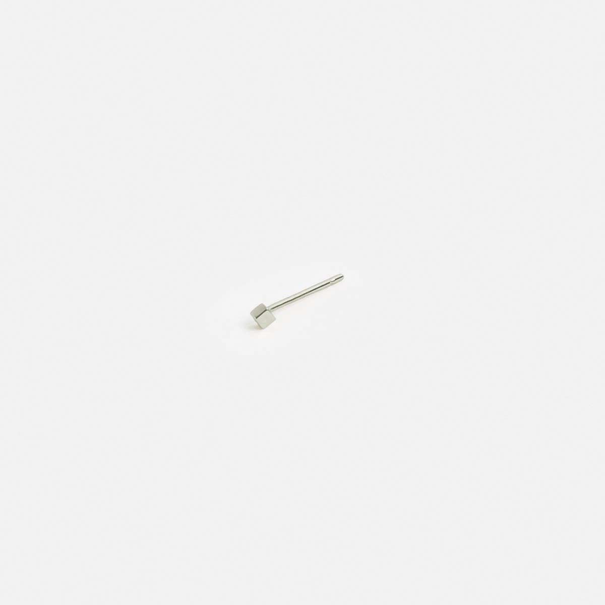 Small Unique Kubas Stud in 14k White Gold By SHW Fine Jewelry New York City
