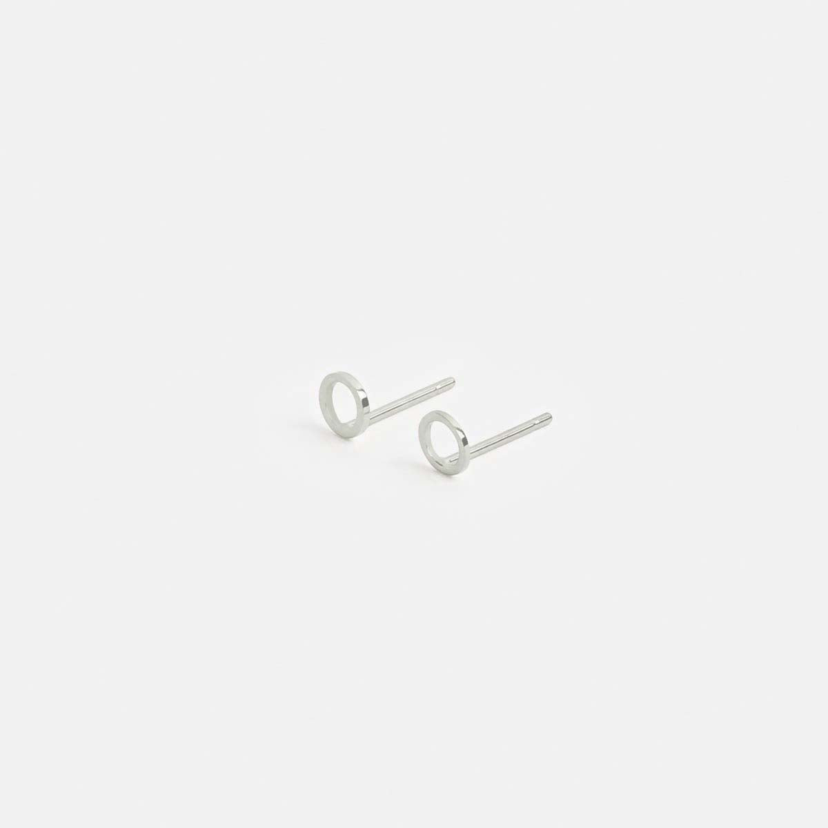 Rala Designer Circle Stud Earrings Sterling Silver By SHW Fine Jewelry NYC