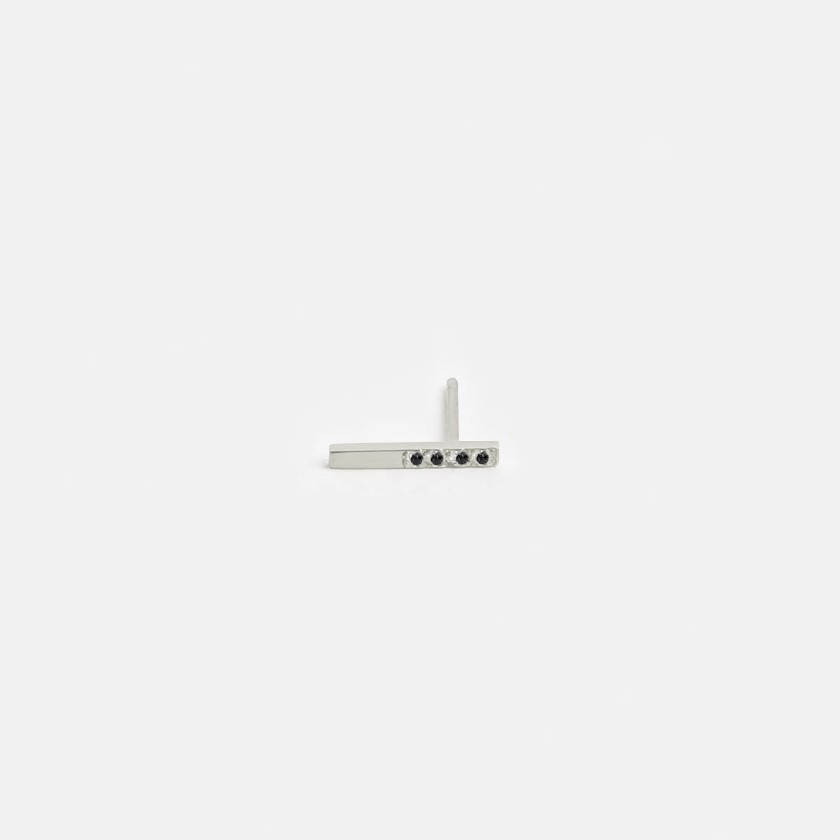 Iva Designer Studs in 14k Gold set with Black Diamonds By SHW Fine Jewelry NYC