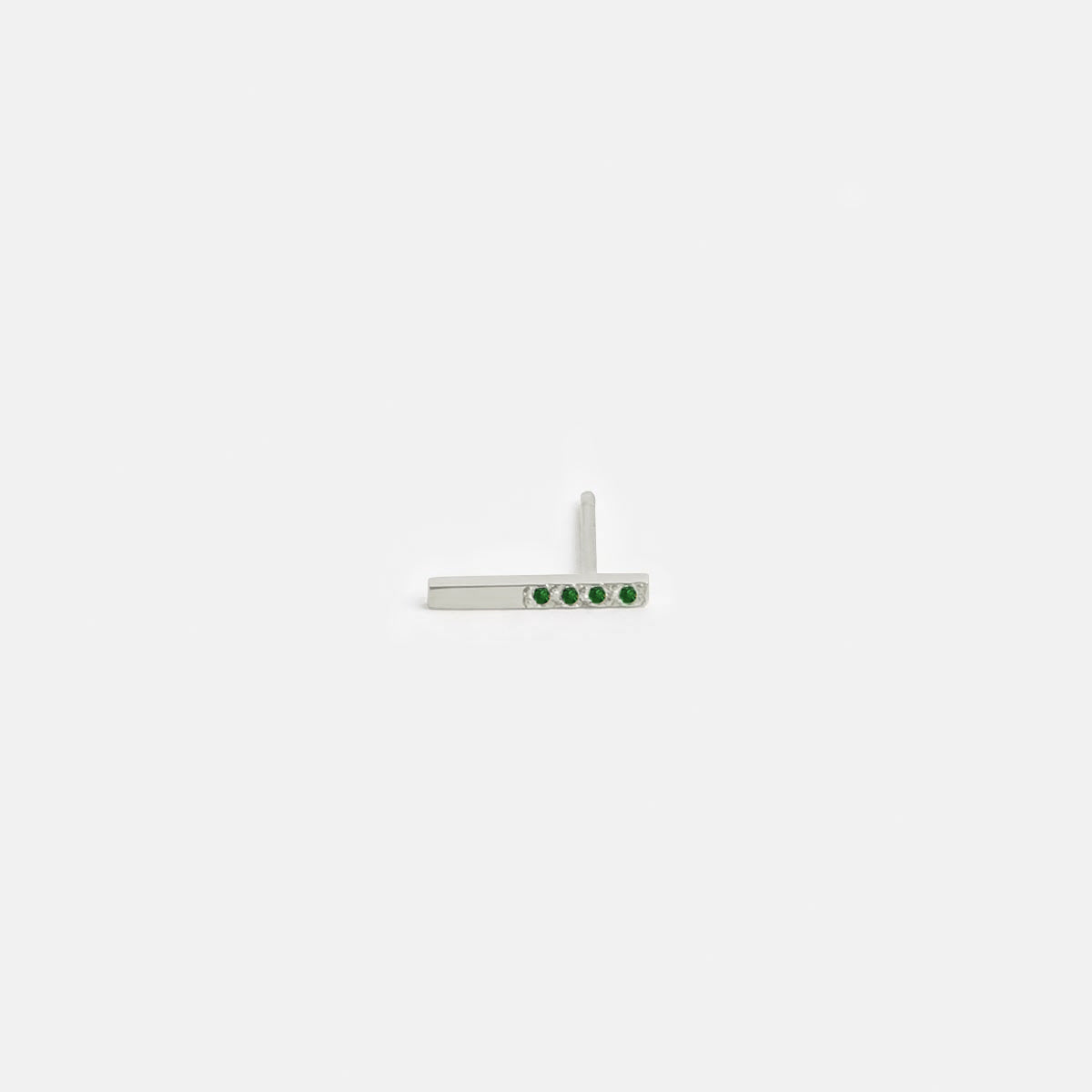 Iva Minimal Studs in 14k Gold set with Emeralds By SHW Fine Jewelry NYC