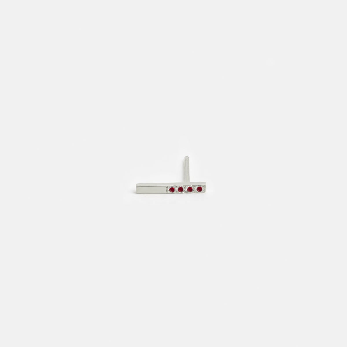 Iva Alternative Studs in 14k Gold set with Rubies By SHW Fine Jewelry NYC