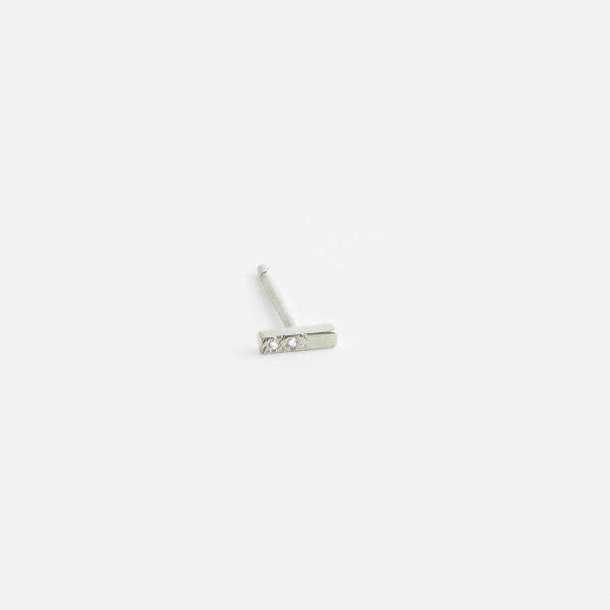 Olko Unisex Stud Earring in Sterling Silver set with White Diamonds By SHW Fine Jewelry NYC