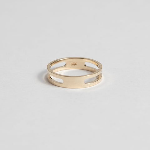 Modern double band womens wedding ring in 14k, 18k yellow, white, rose gold, platinum by SHW cool fine jewelry store in downtown NYC