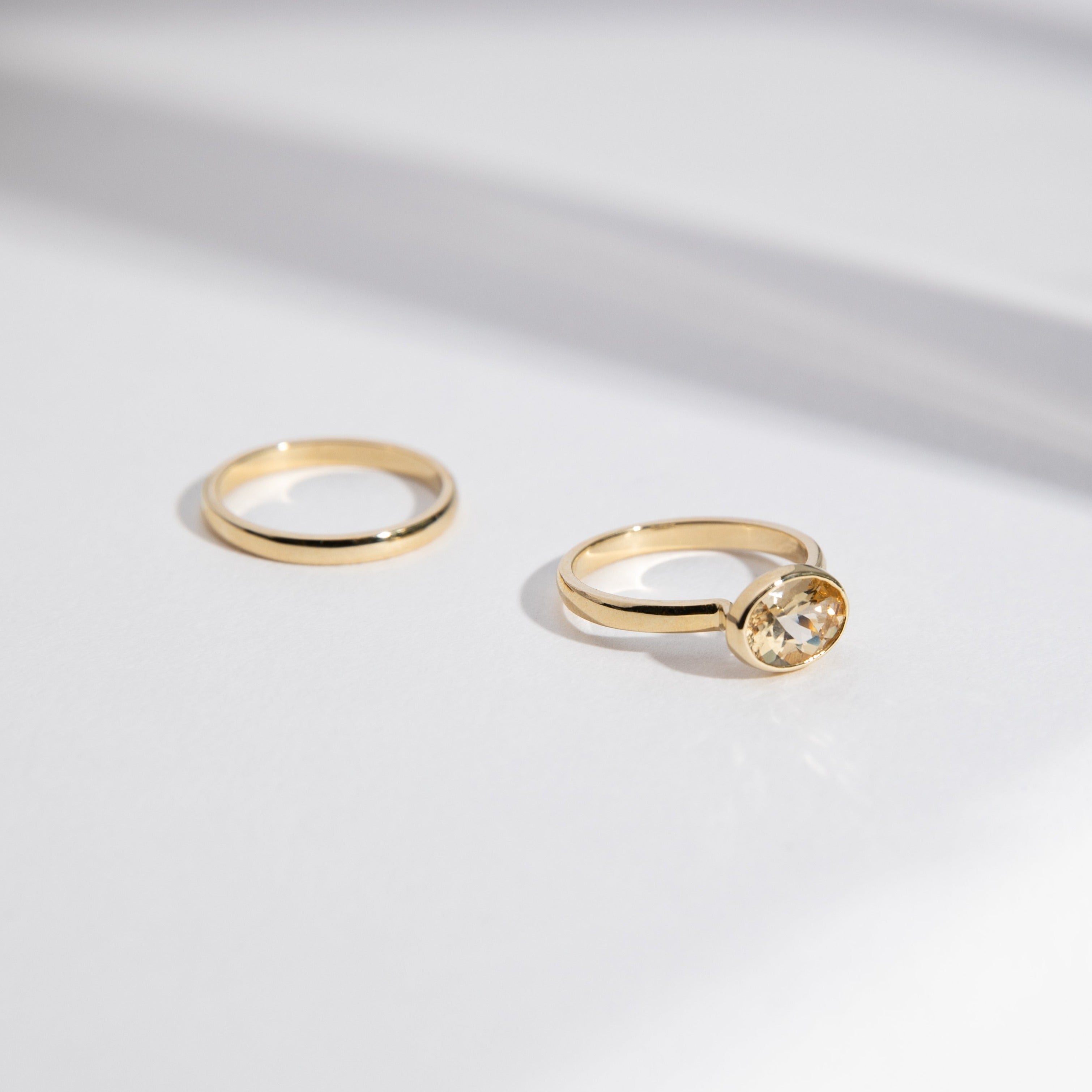 Classic Unisex Wedding Ring with Domed Profile in solid 14 karat yellow white rose gold by SHW famous fine jewelry store in Downtown NYC