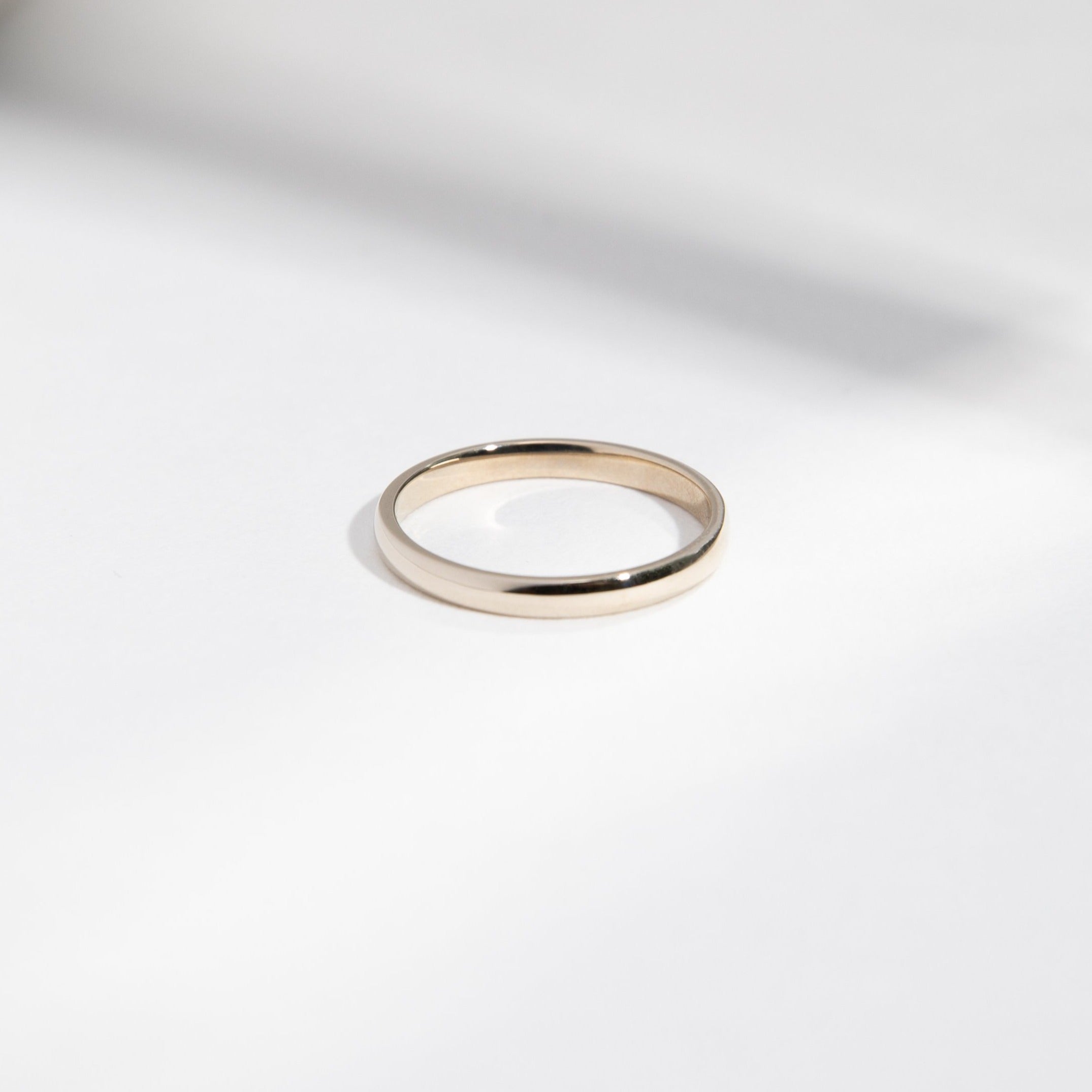 Minimal Design Domed Customizable Wedding Ring for Men in solid 14k yellow white rose gold by SHW best fine jewelry store in NYC near me