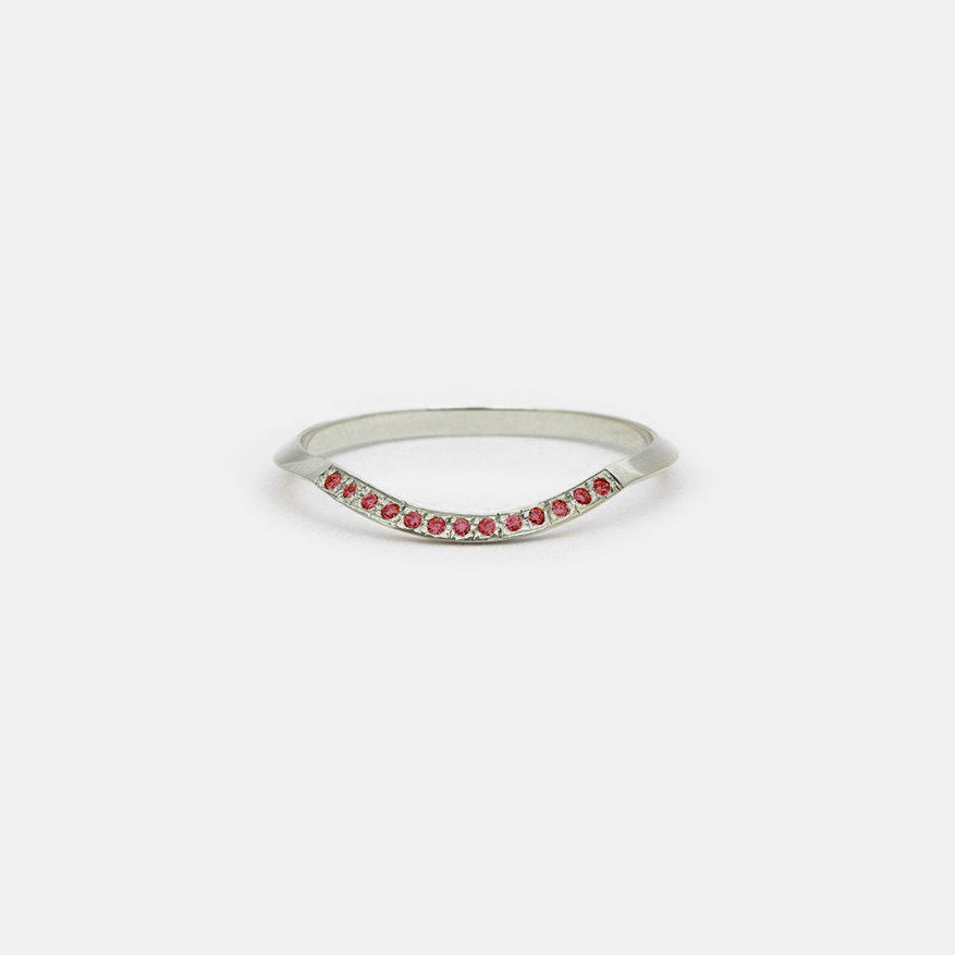 Arba Non-Traditional Ring in 14k  White Gold set with Rubies By SHW Fine Jewelry New York City