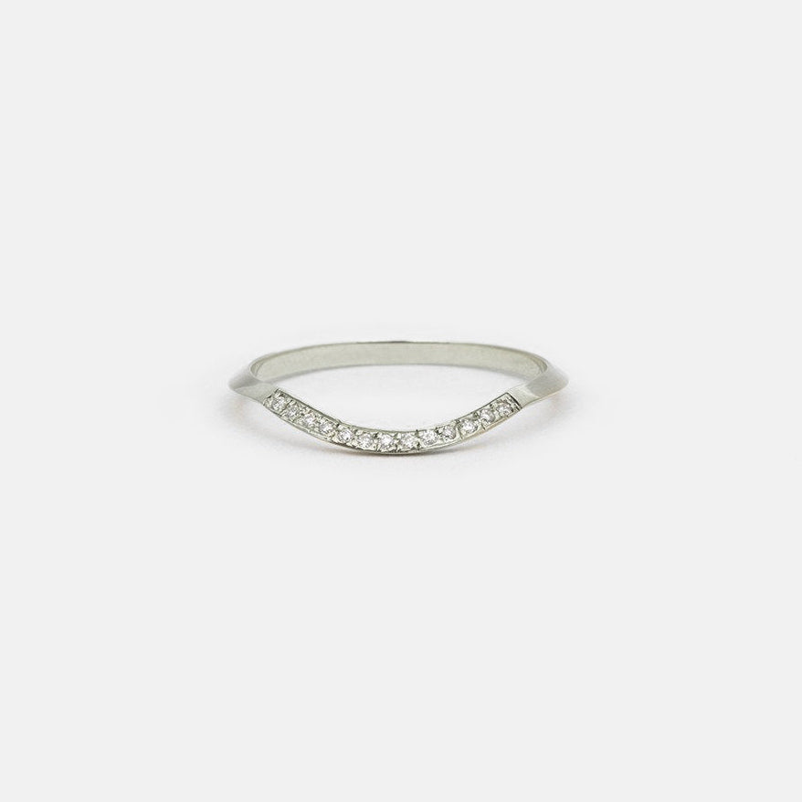 Arba Non-Traditional Ring in 14k  White Gold set with White Diamonds By SHW Fine Jewelry NYC
