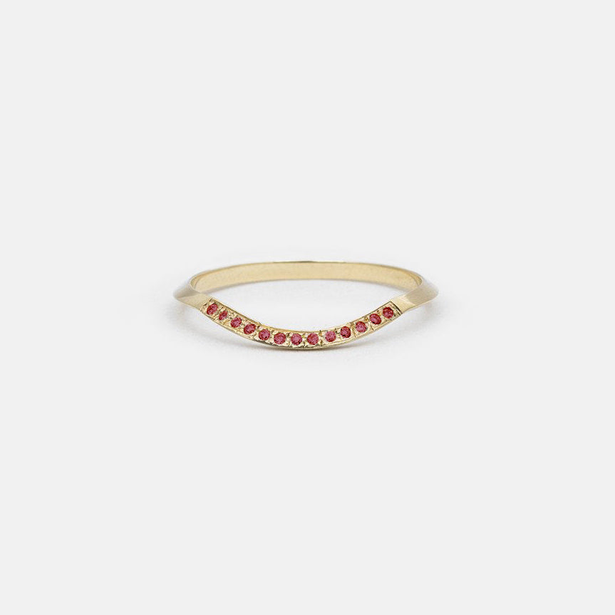 Arba Unique Ring in 14k Gold set with Rubies By SHW Fine Jewelry NYC