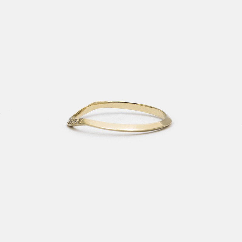 Arba Unconventional Ring in 14k Gold set with White Diamonds By SHW Fine Jewelry NYC