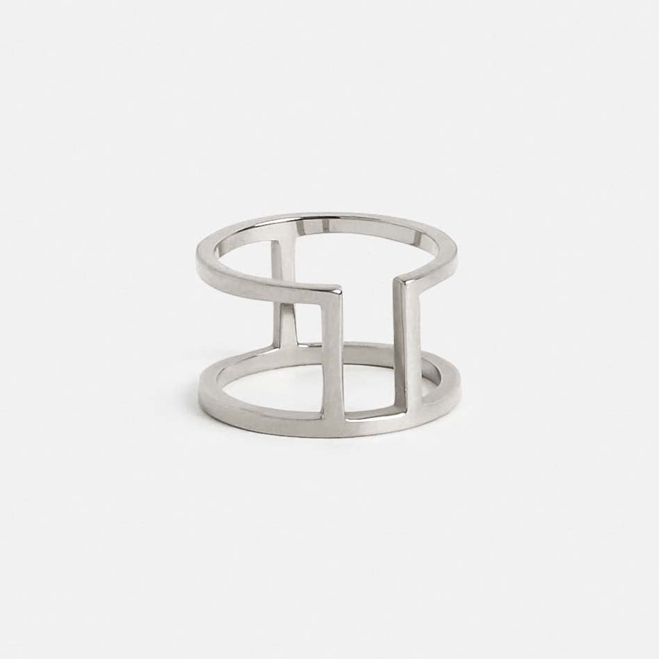 Cote Unusual Ring in 14k White Gold by SHW Fine Jewelry NYC