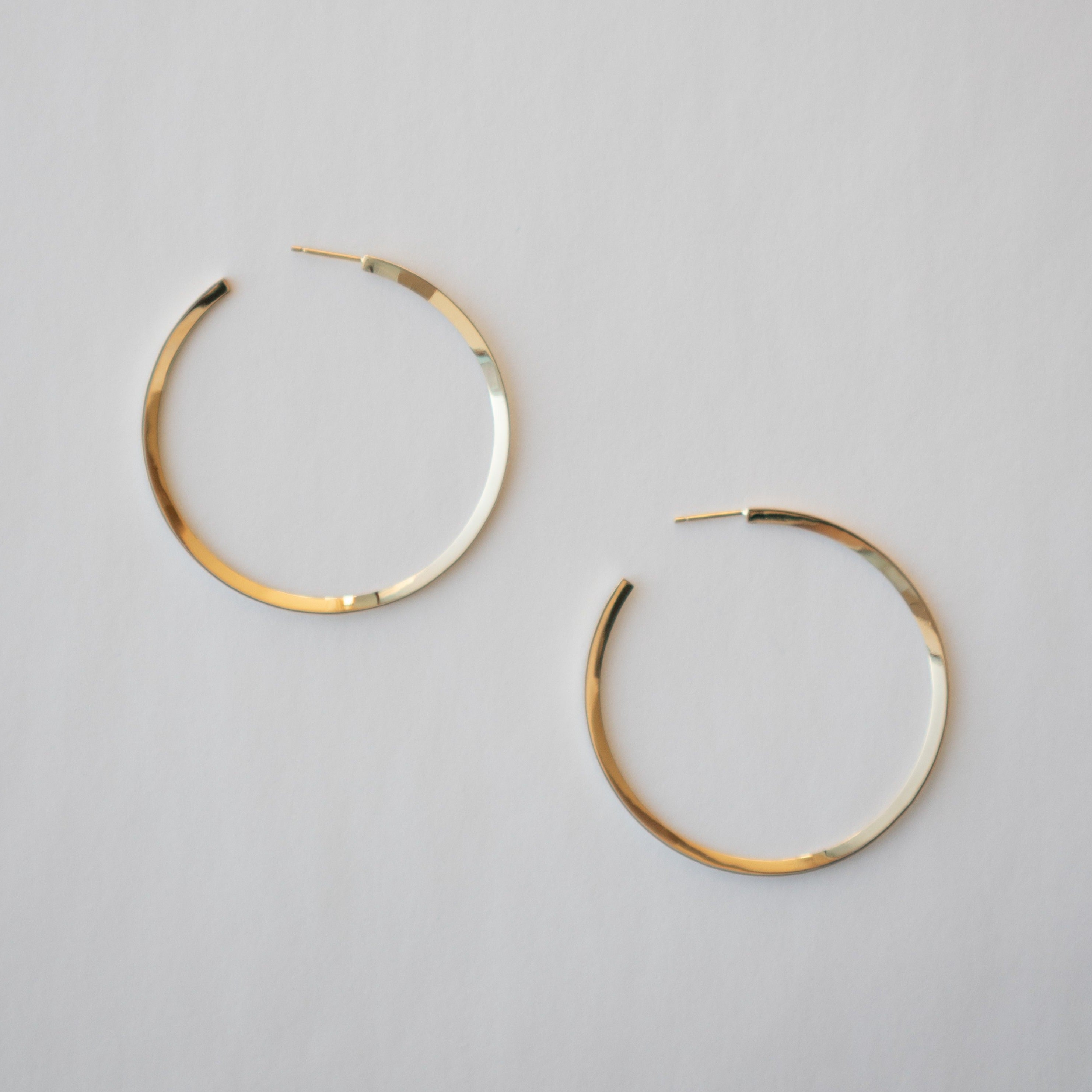 Designer Extra Large Kai Hoops in 14k Yellow Gold by SHW Fine Jewelry made in New York City