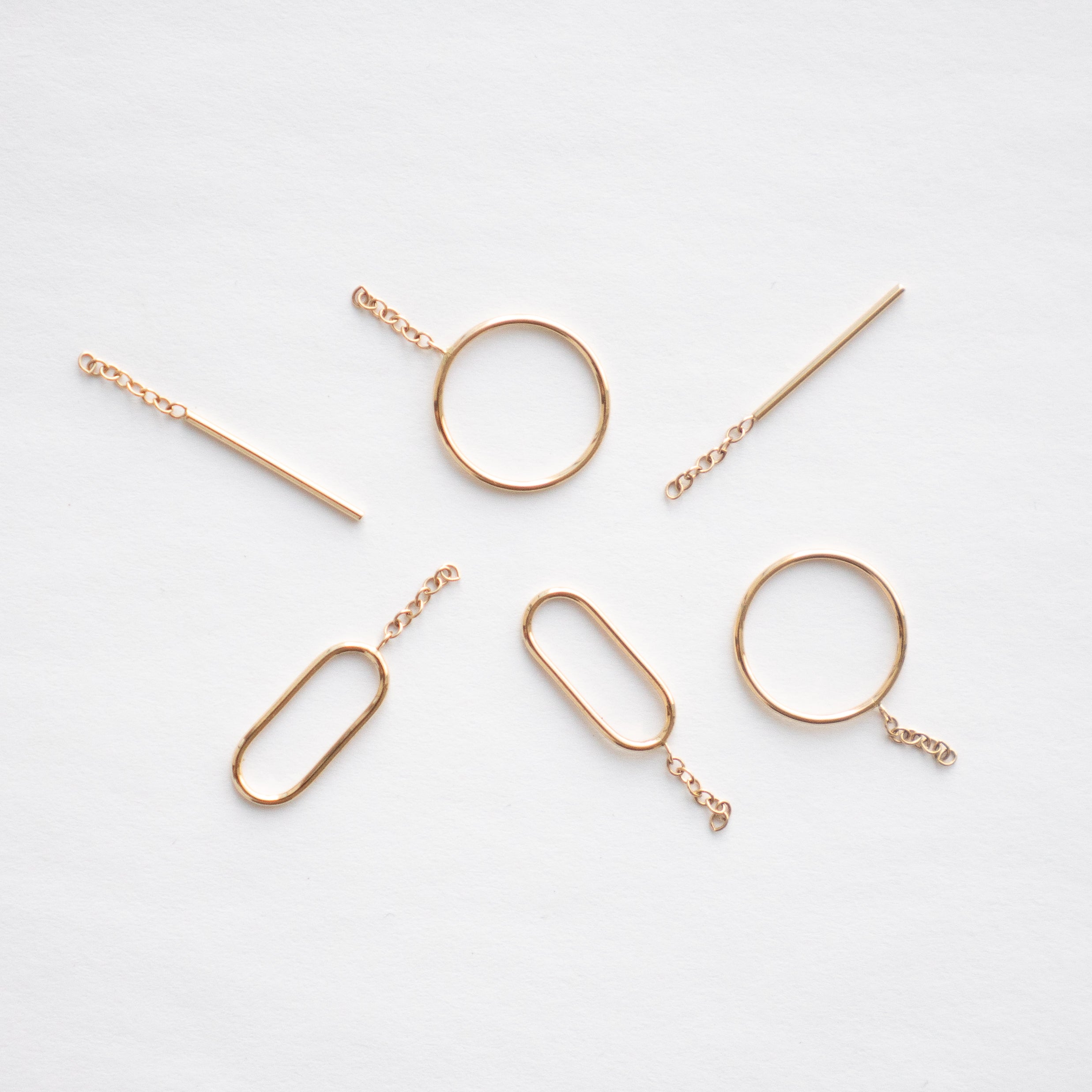Dainty Oval, Circle, and Bar Earring Enhancer By SHW Fine Jewelry NYC