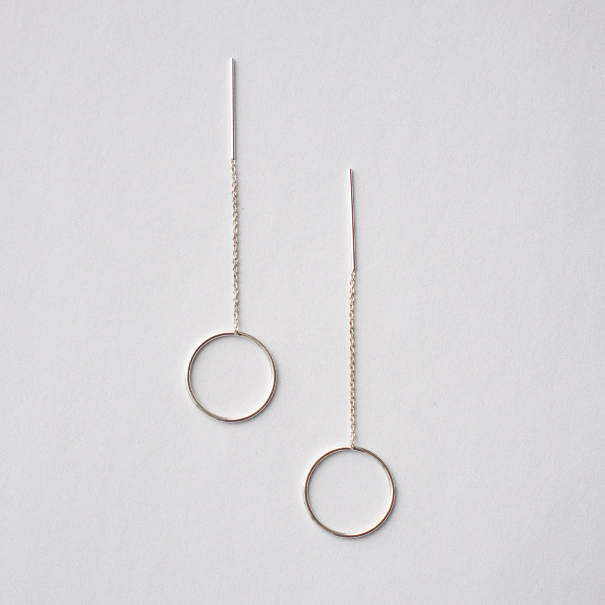 Designer Lili Pull-Through Circle earrings in 14k yellow gold by SHW Fine Jewelry in New York City