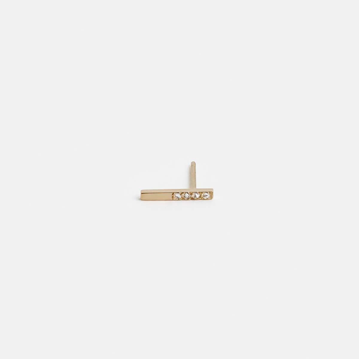 Iva Designer Studs in 14k Gold set with White Diamonds By SHW Fine Jewelry NYC