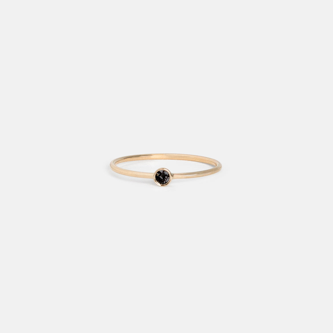 Unisex Large Kaya Ring in 14k Gold set with Black Diamond by SHW Fine Jewelry in NYC