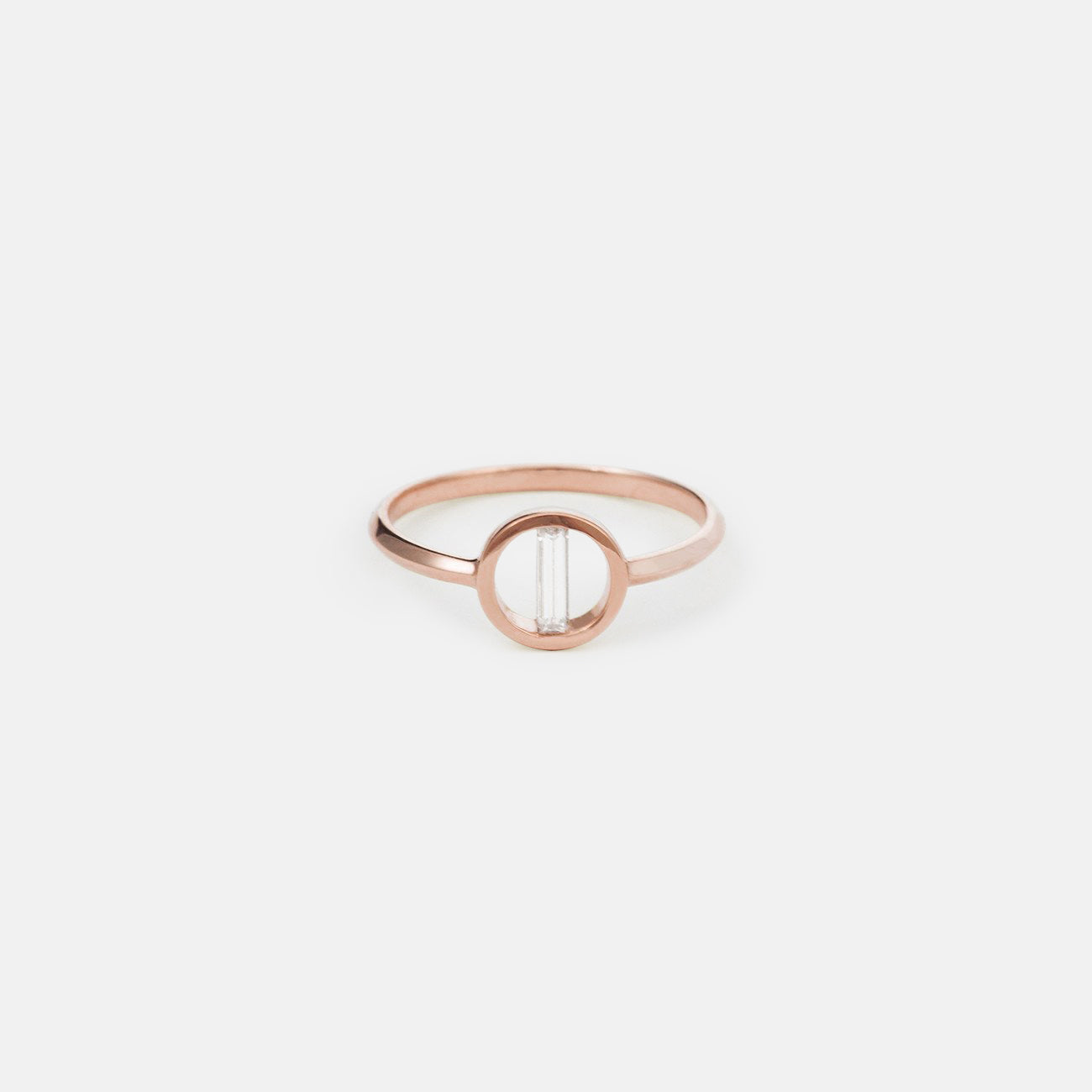 Lita Non-Traditional Ring in 14k Rose Gold set with White Diamond by SHW Fine Jewelry