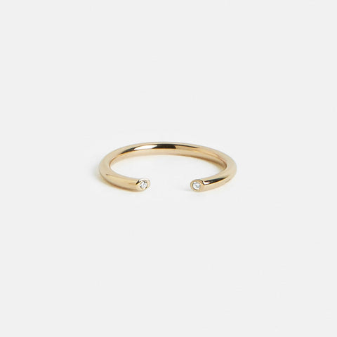 Olva Alternative Ring in 14k Gold set with White Diamonds by SHW Fine Jewelry NYC
