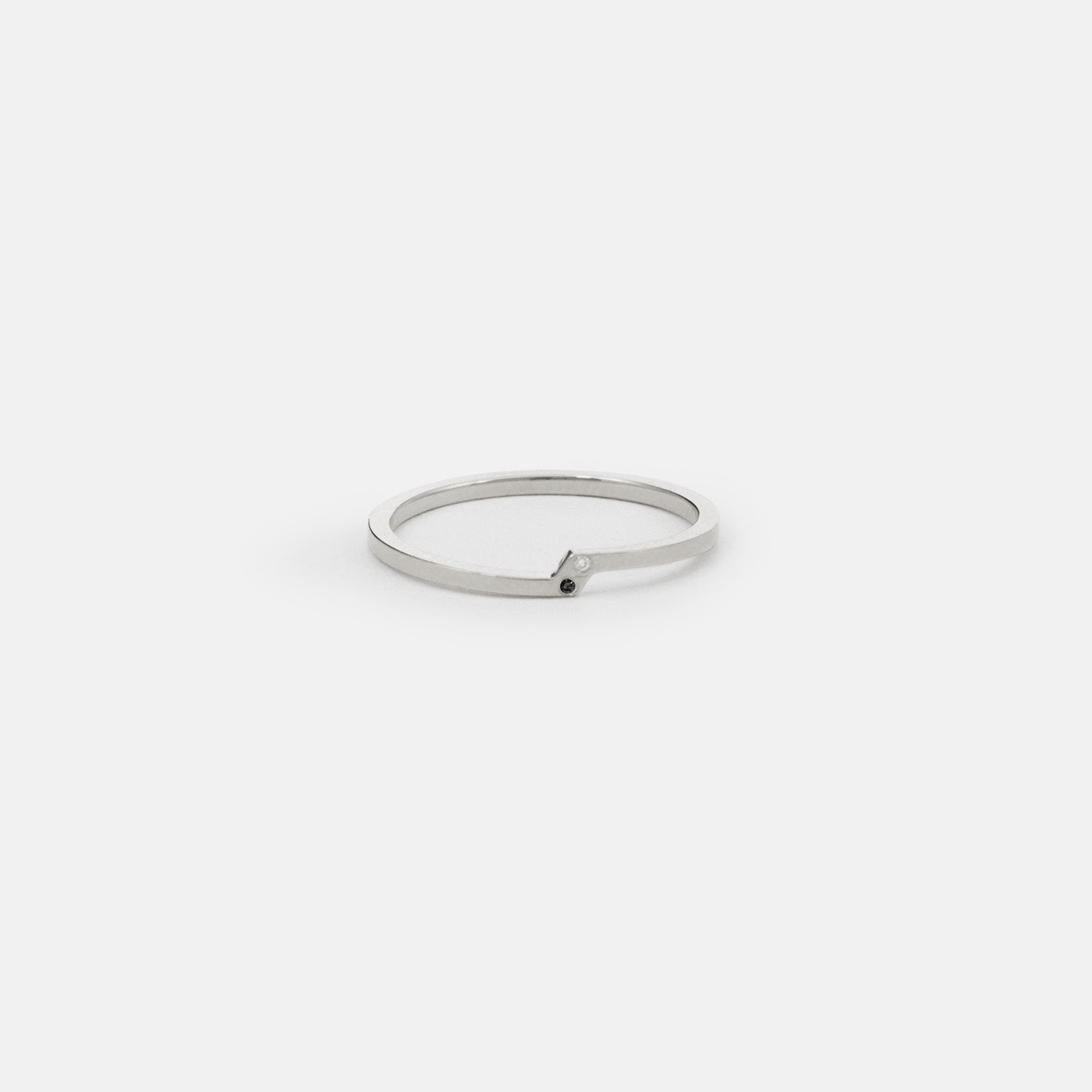 Rili Designer Ring in 14k White Gold set with Black and White Diamonds By SHW Fine Jewelry NYC