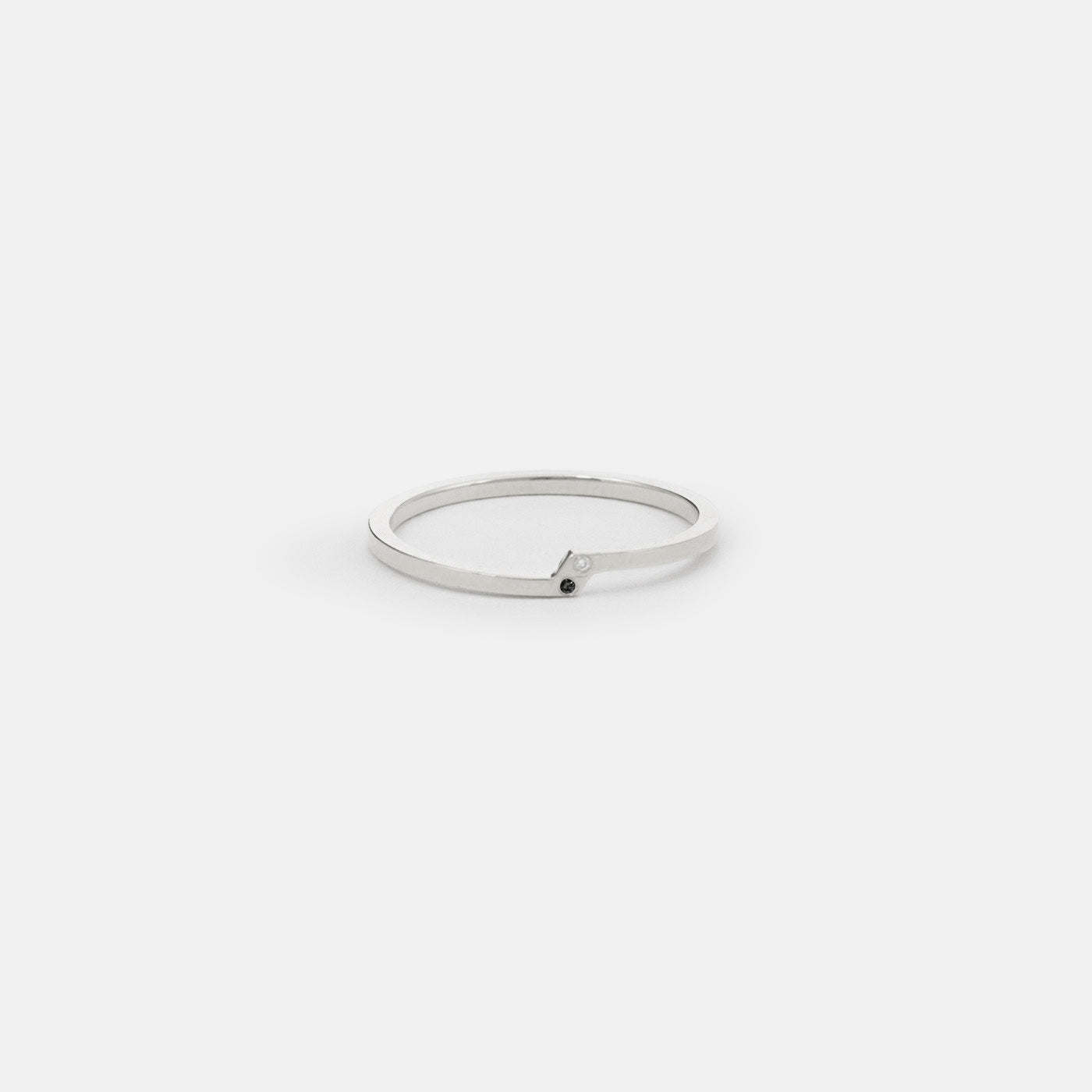 Rili Cool Ring in Sterling Silver set with Black and White Diamonds By SHW Fine Jewelry NYC