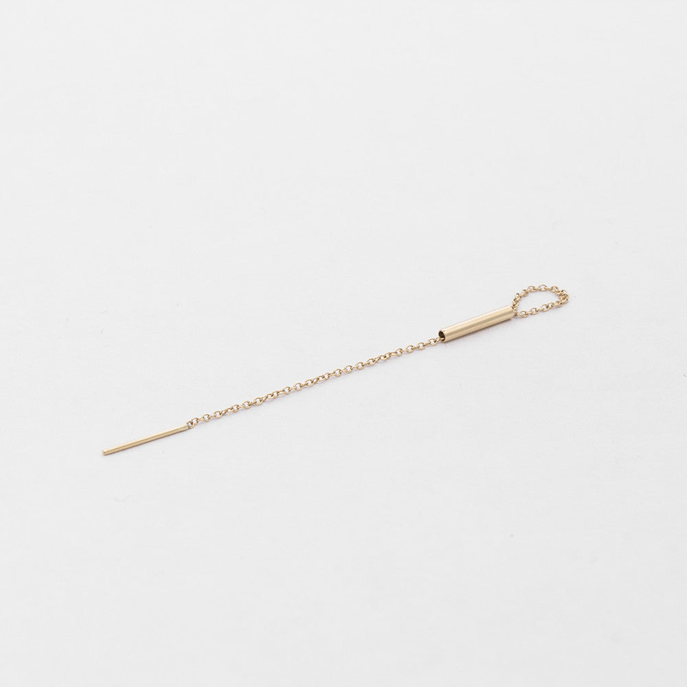 Yellow Gold: Laya Designer pull through Earring 14k Gold By SHW Fine Jewelry NYC