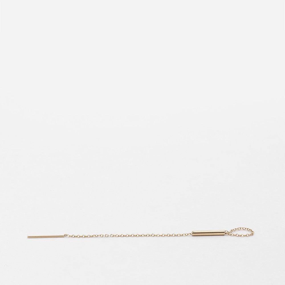 Yellow Gold: Laya Delicate pull through Earring 14k Gold By SHW Fine Jewelry New York City