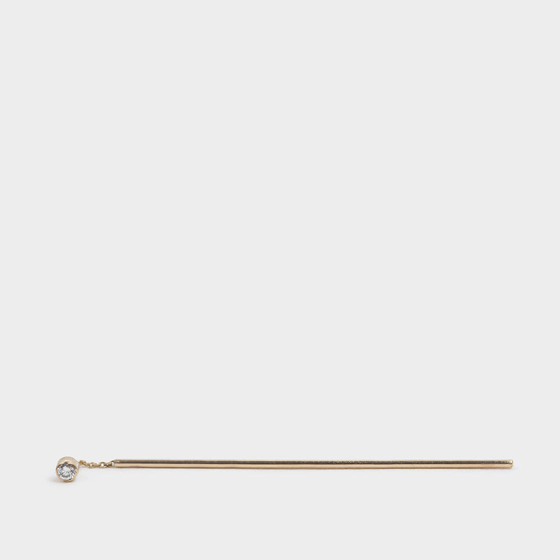 Lini Long Handmade Pull Through Earrings 14k Gold set with White Diamonds By SHW Fine Jewelry New York City