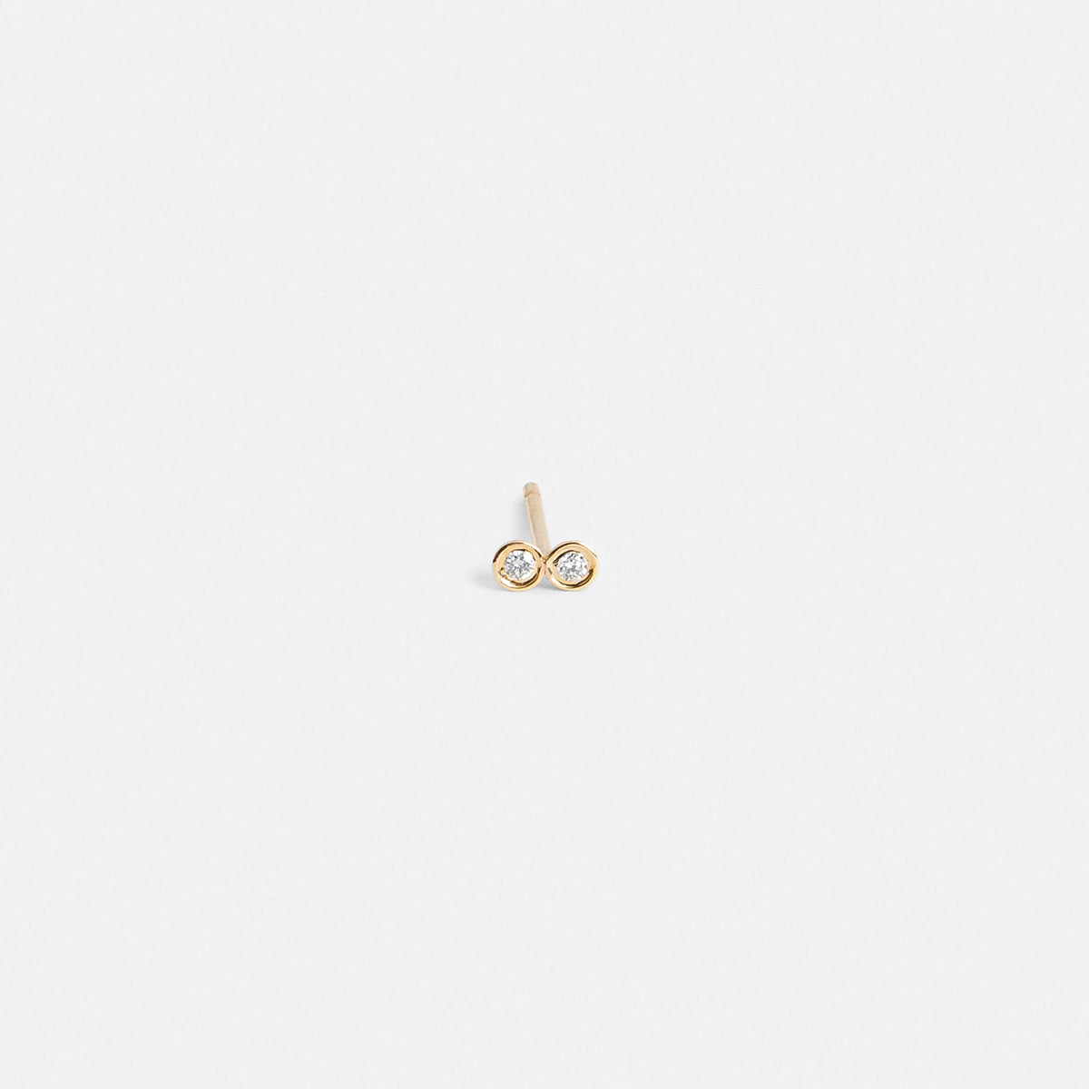 Etti Delicate Studs in 14k Yellow Gold set with White Diamonds By SHW Fine Jewelry NYC