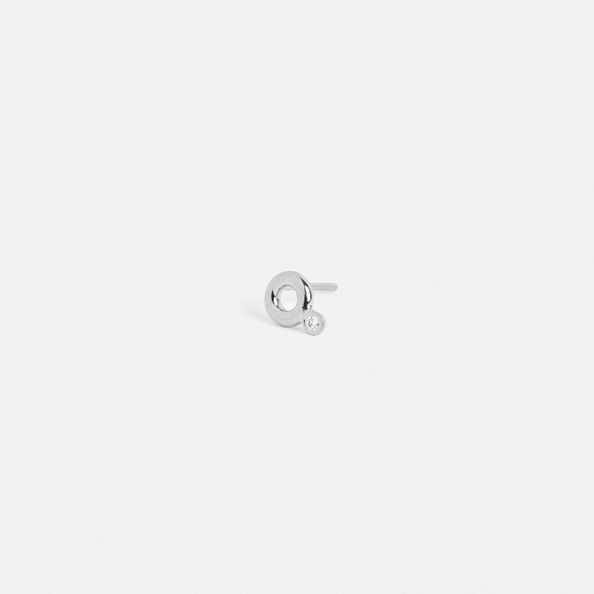 Pala Minimalist Earring 14k White Gold set with White Diamond By SHW Fine Jewelry NYC